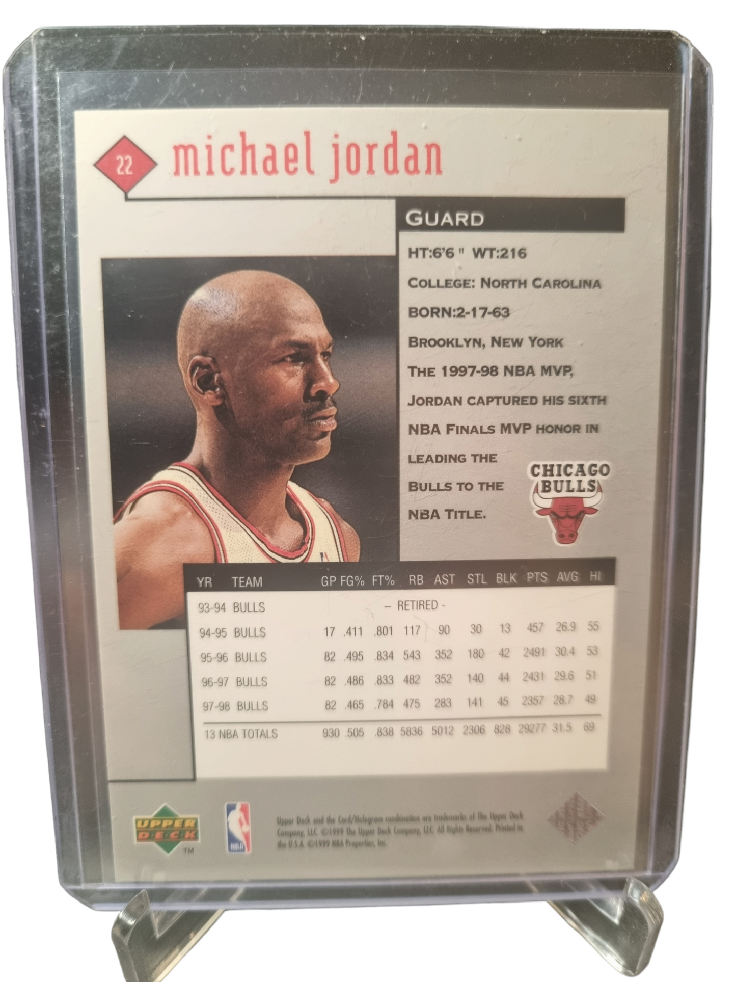 1999 Upper Deck #22 Michael Jordan Black Diamond