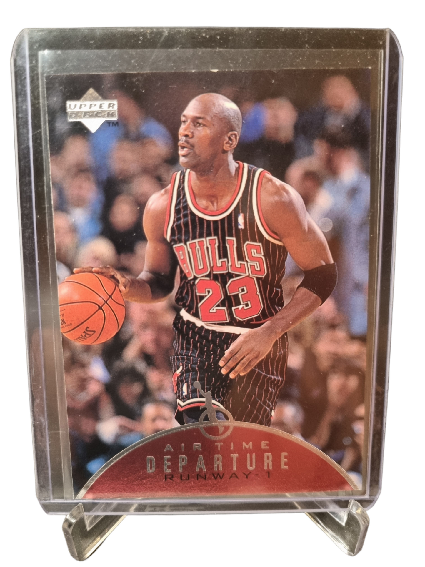 1997 Upper Deck #AT7 Michael Jordan Air Time Departure Runway 1 / Air Time Arrival Gate 3