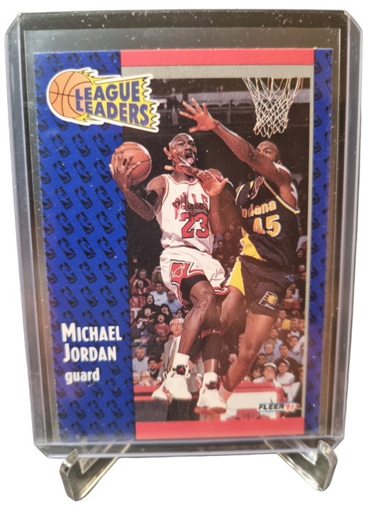 1991 Fleer #220 Michael Jordan League Leader The Ultimate Weapon