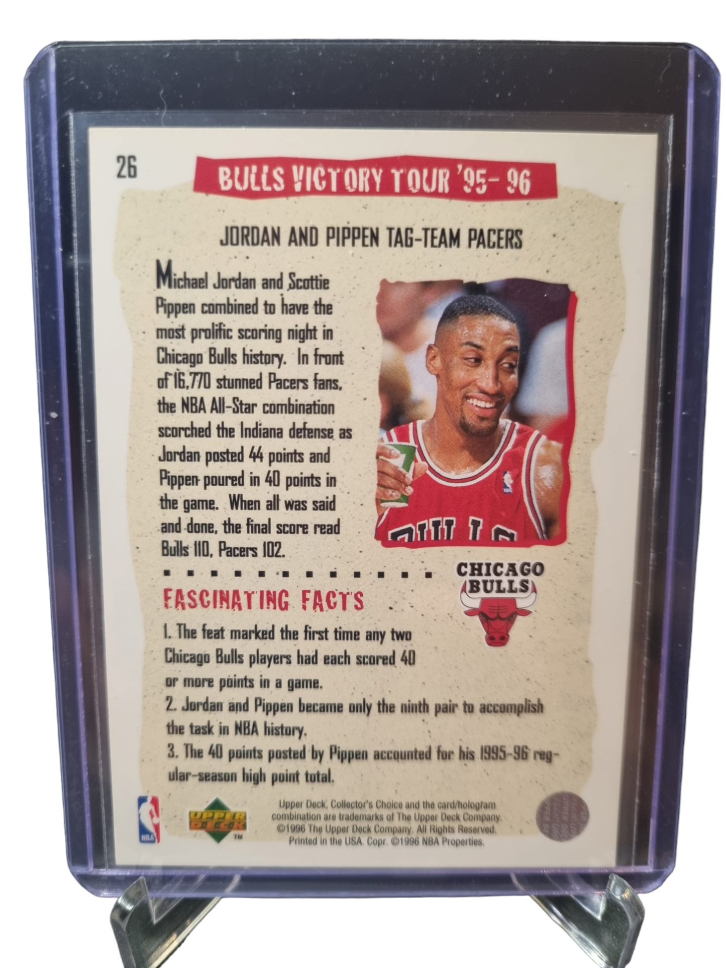 1996 Upper Deck #26 Michael Jordan Bulls Victory Tour 95-96