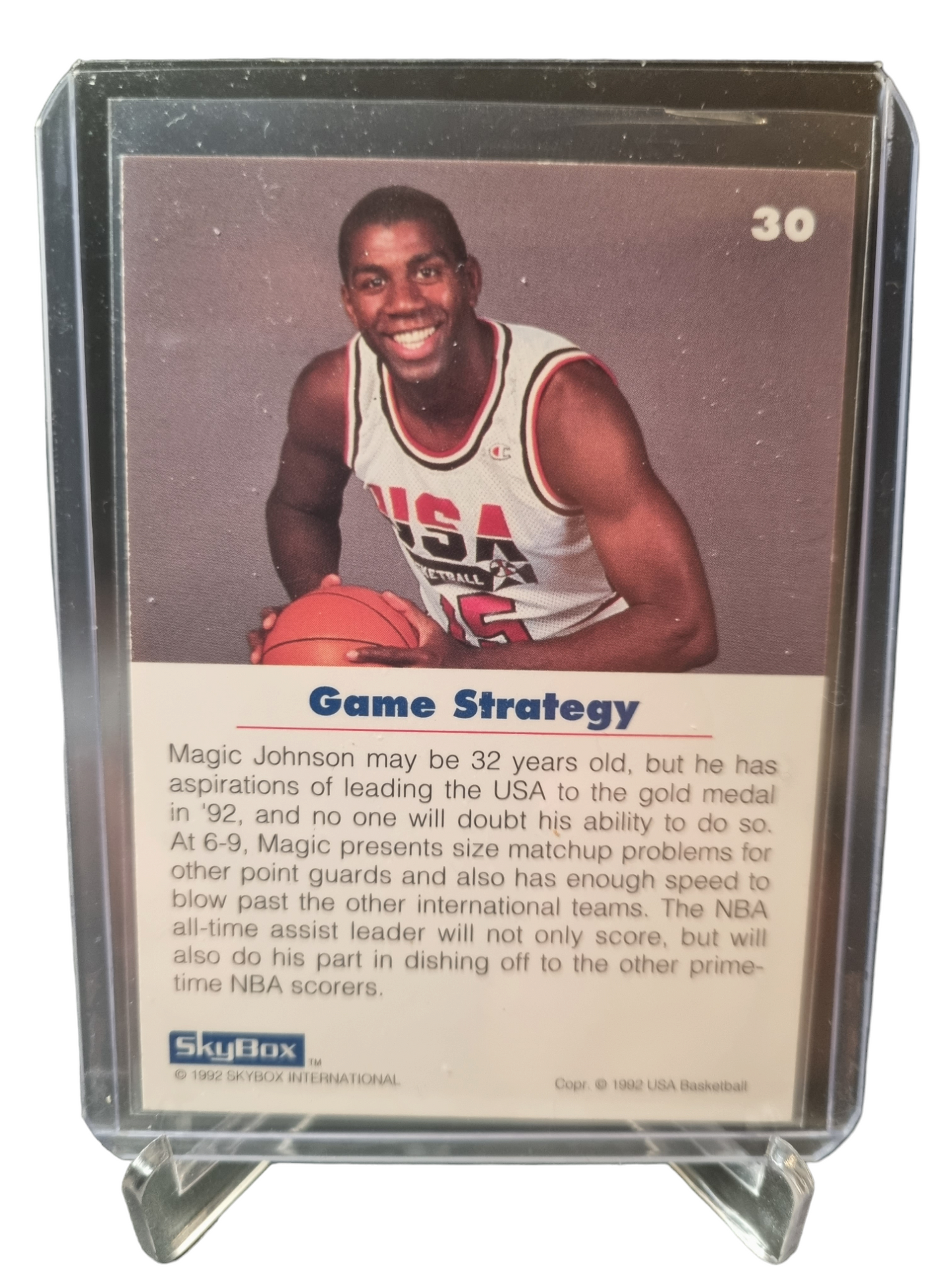 1992 Sky Box #30 Magic Johnson USA Basketball Game Strategy