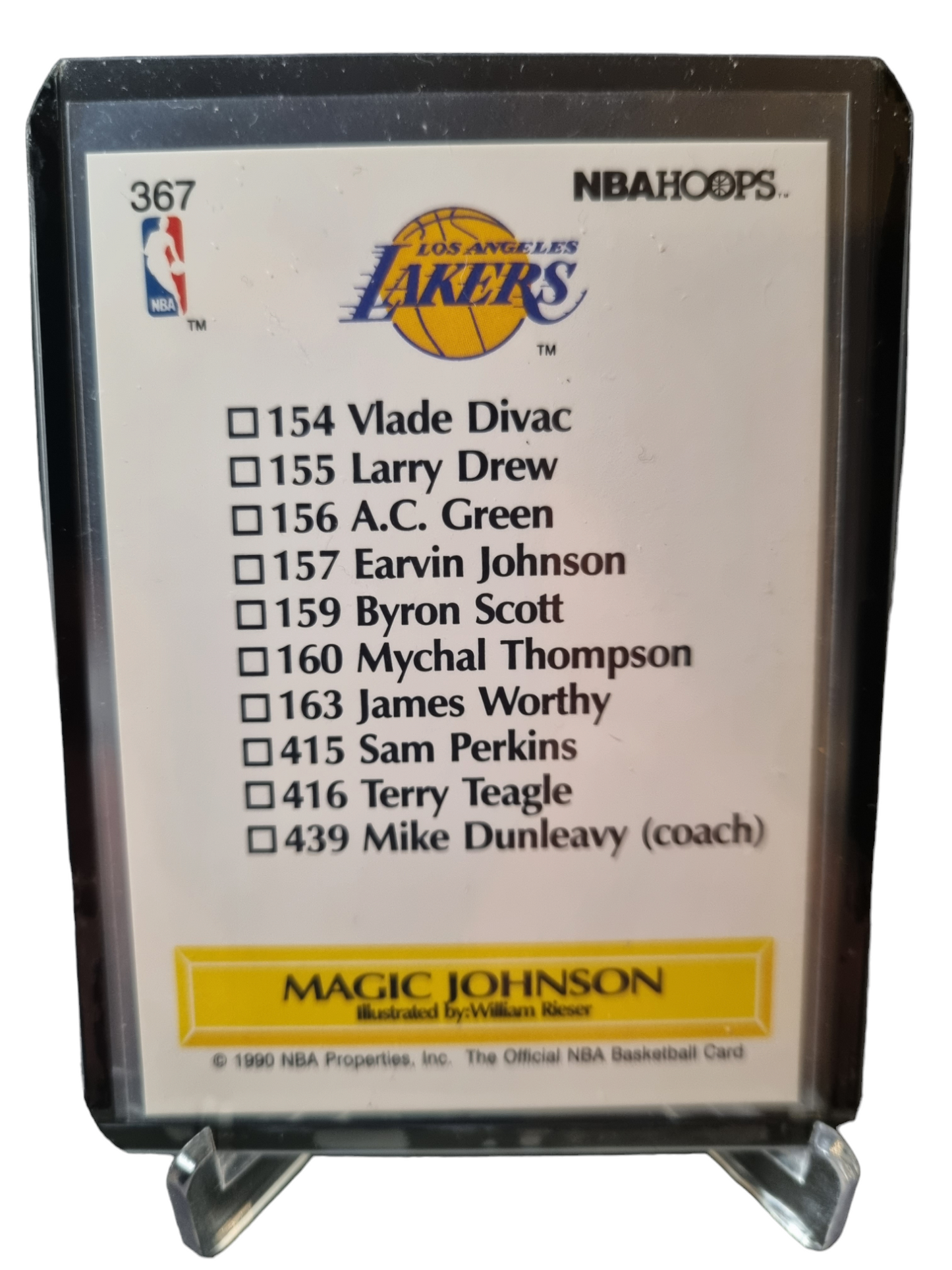 1990 Hoops #367 Magic Johnson Lakers Checklist