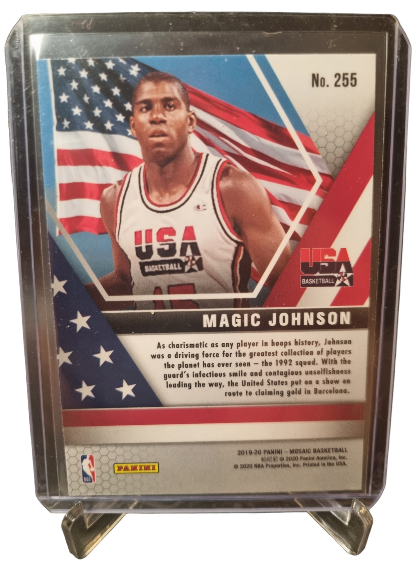 2019-20 Panini Mosaic #255 Magic Johnson USA Basketball