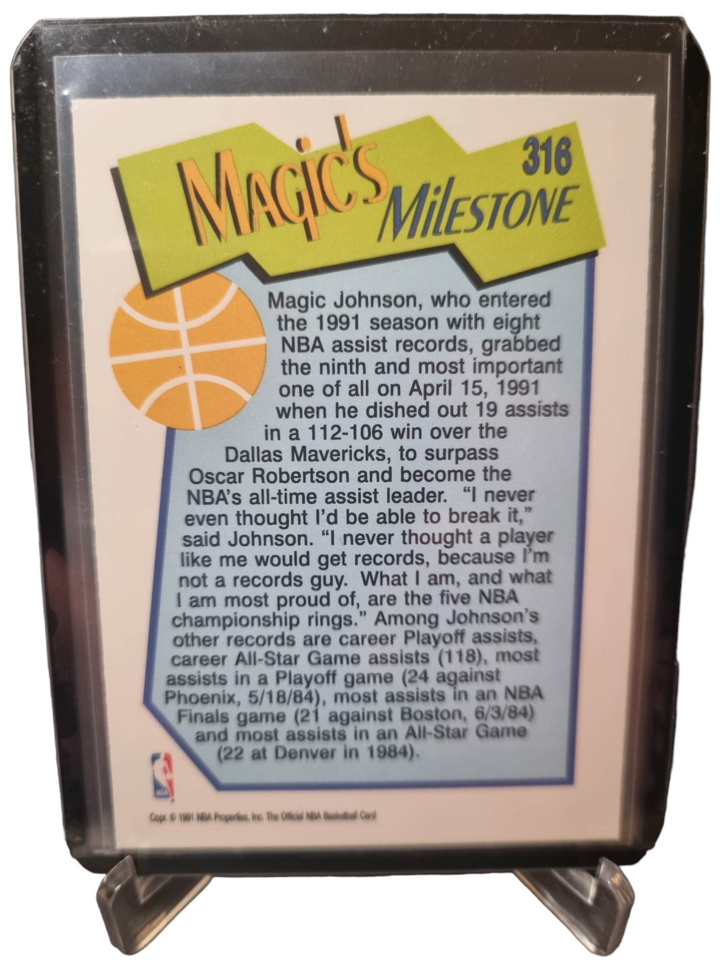 1991 Hoops #316 Magic Johnson Magics Milestones