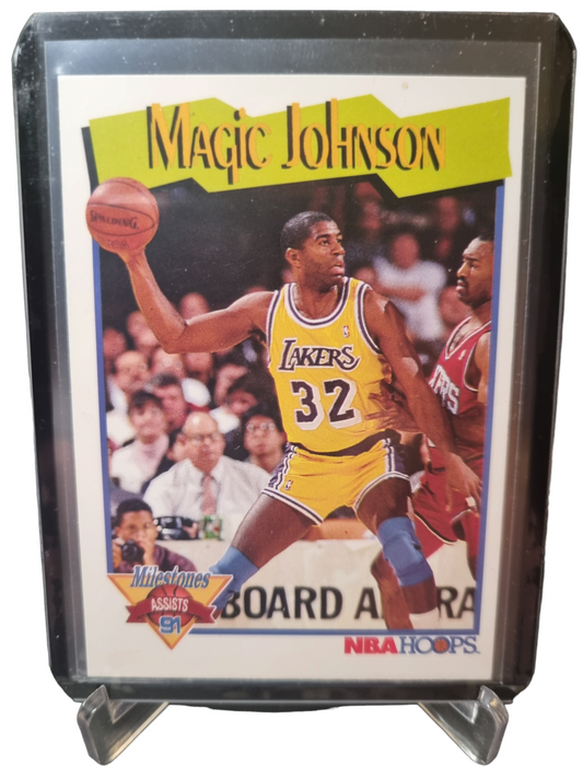 1991 Hoops #316 Magic Johnson Magics Milestones
