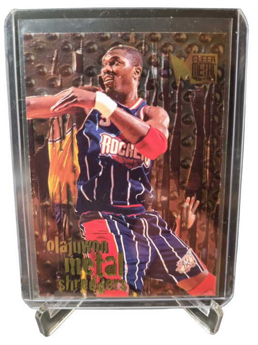 1996 Fleer Metal #142 Hakeem Olajuwon Metal Shredders