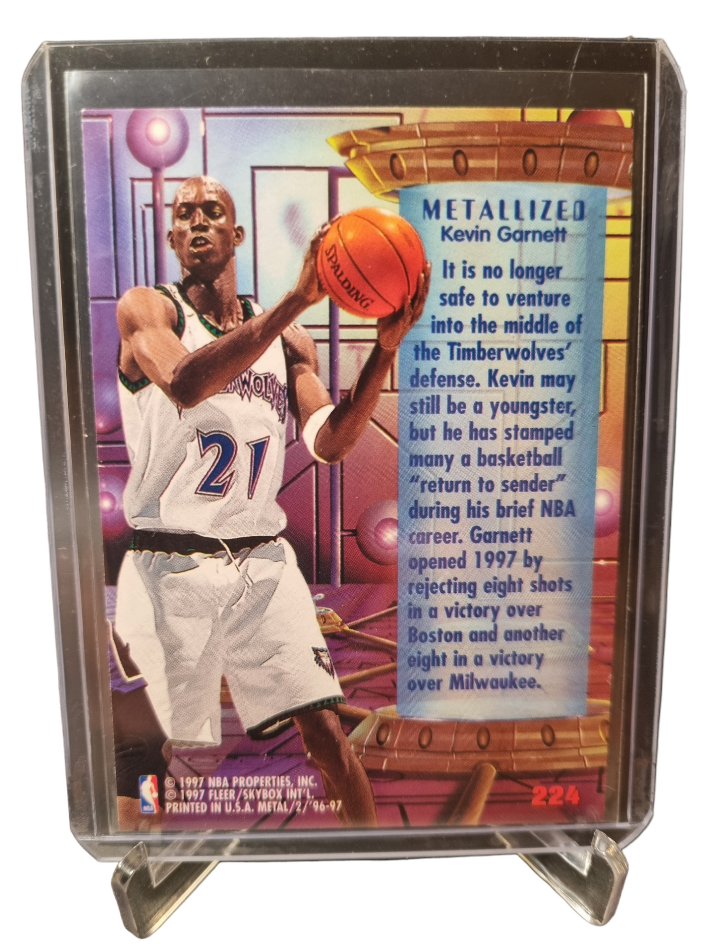 1997 Fleer Metal #224 Kevin Garnett Metalized