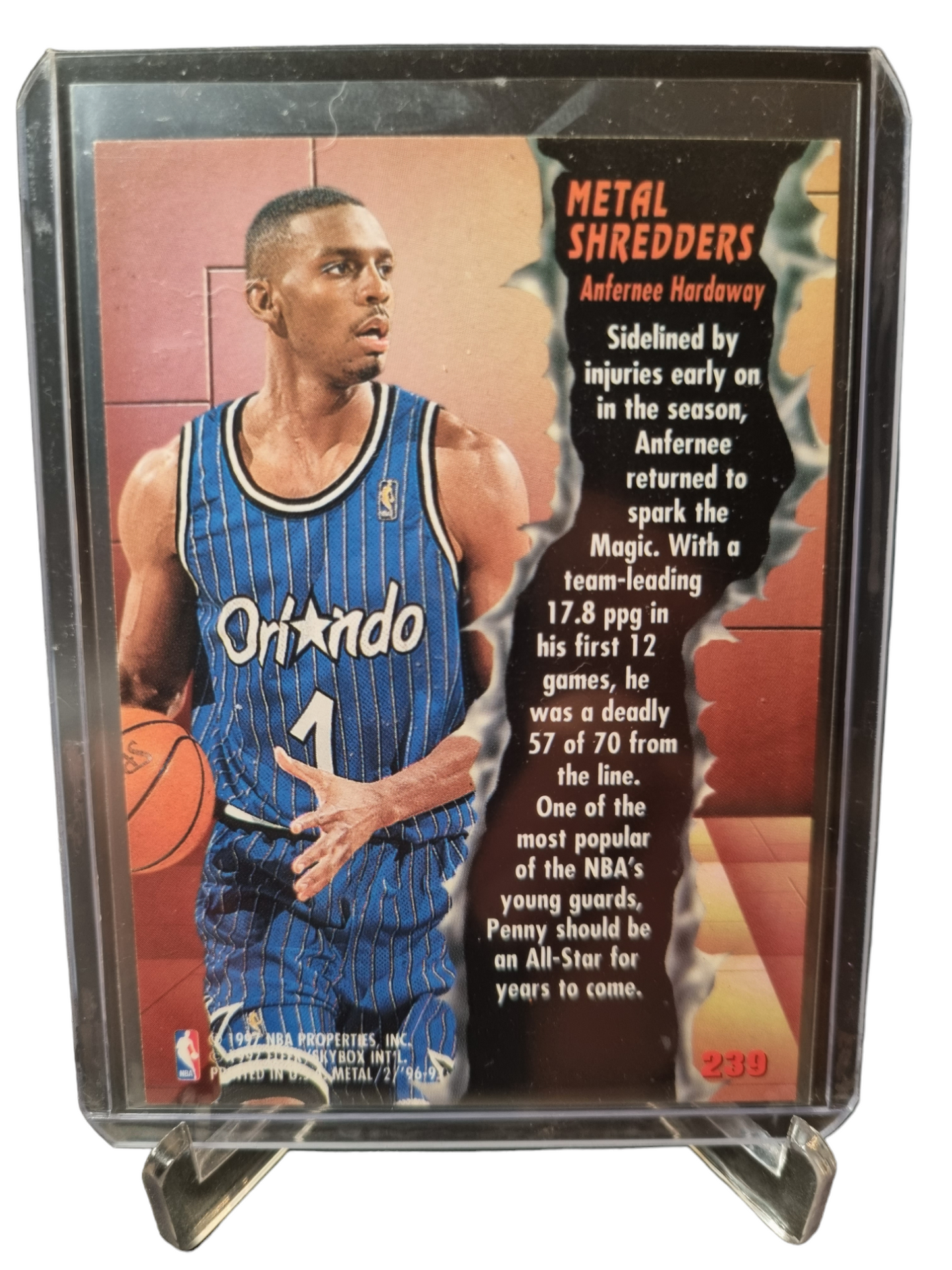 1997 Fleer Metal #239 Anfernee Hardaway Metal Shredders