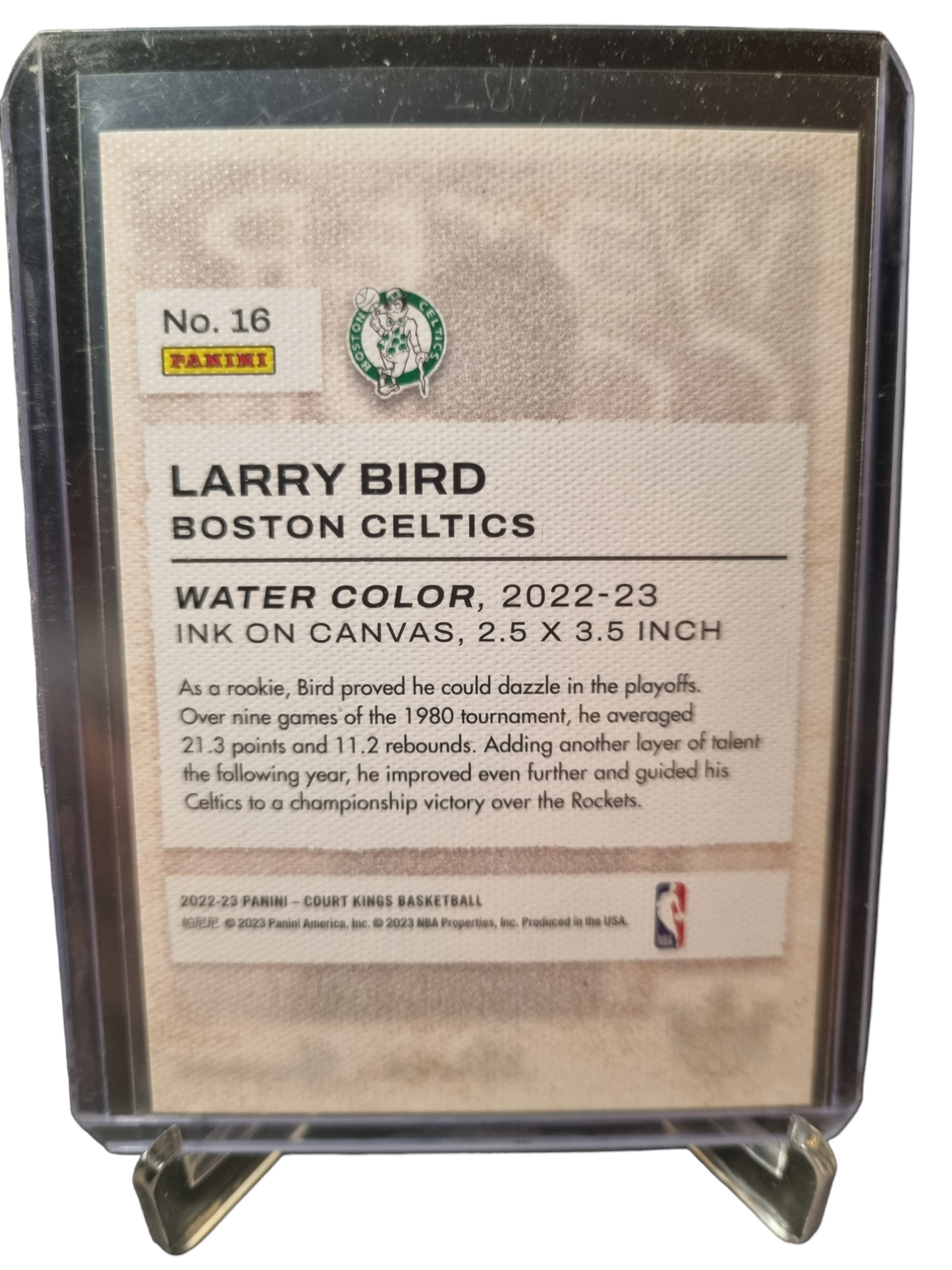 2022-23 Panini Court Kings #16 Larry Bird Water Color Ink On Canvas