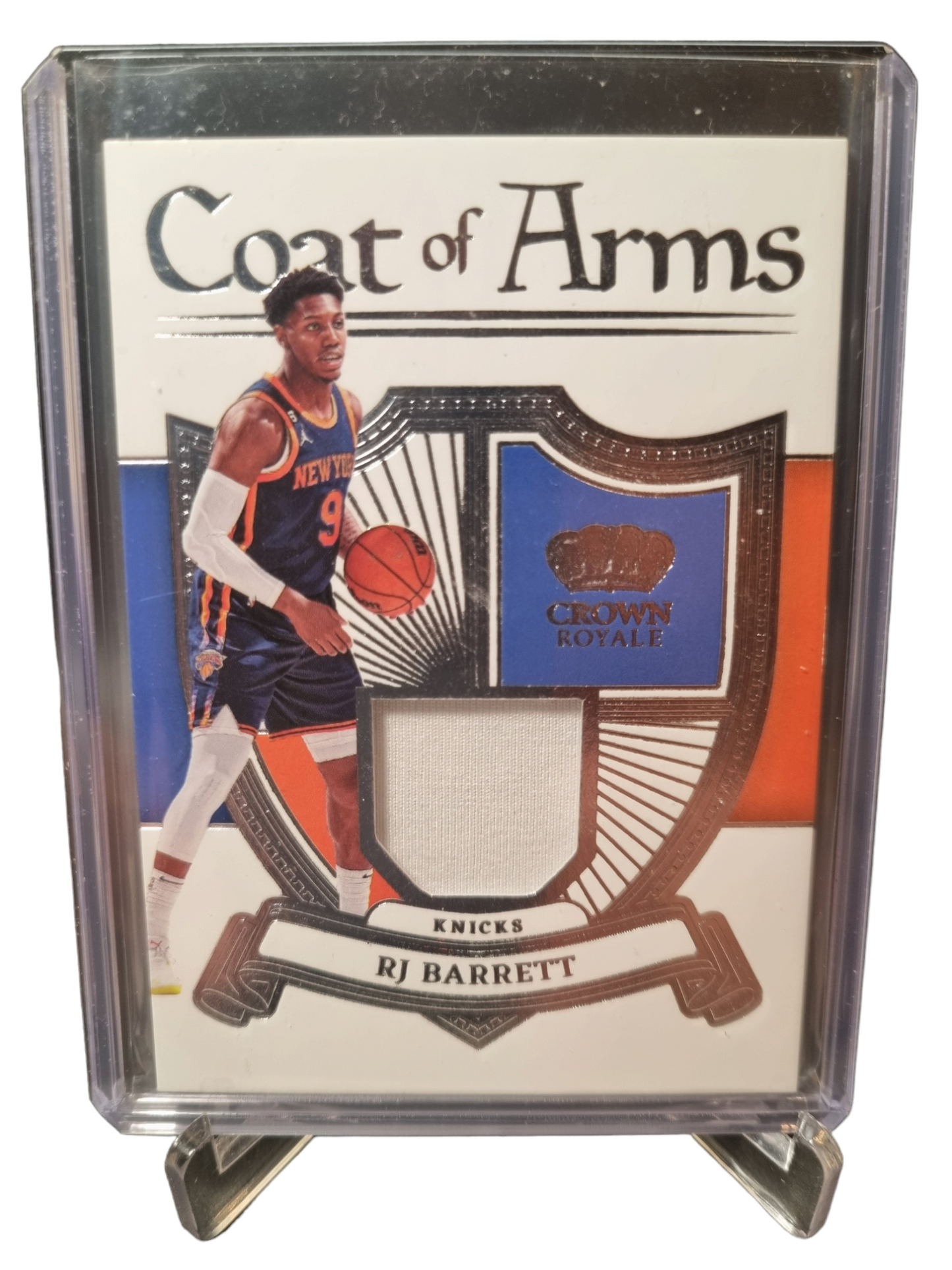 2022-23 Panini Crown Royale #COA-RJB RJ Barrett Game Worn Coat Of Arms Patch