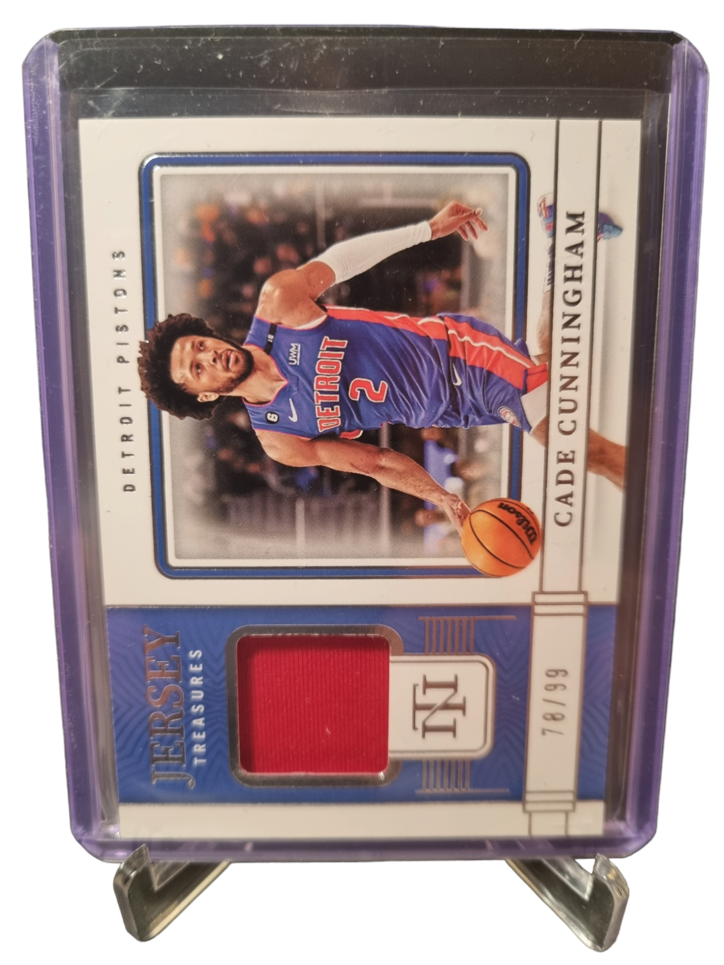 2022-23 Panini National Treasures #JT-ADE Cade Cunningham Jersey Treasures Game Worn Patch 78/99