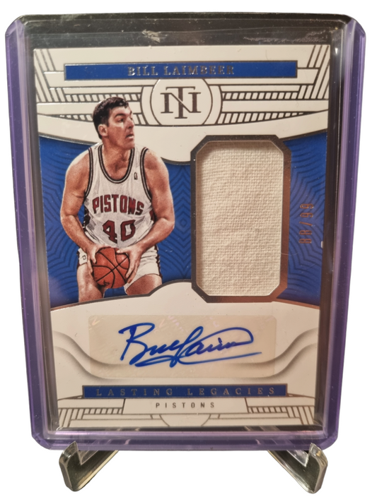 2022-23 Panini National Treasures #LL-BLB Bill Laimbeer Lasting Legacies Game Worn Patch Autograph 88/99