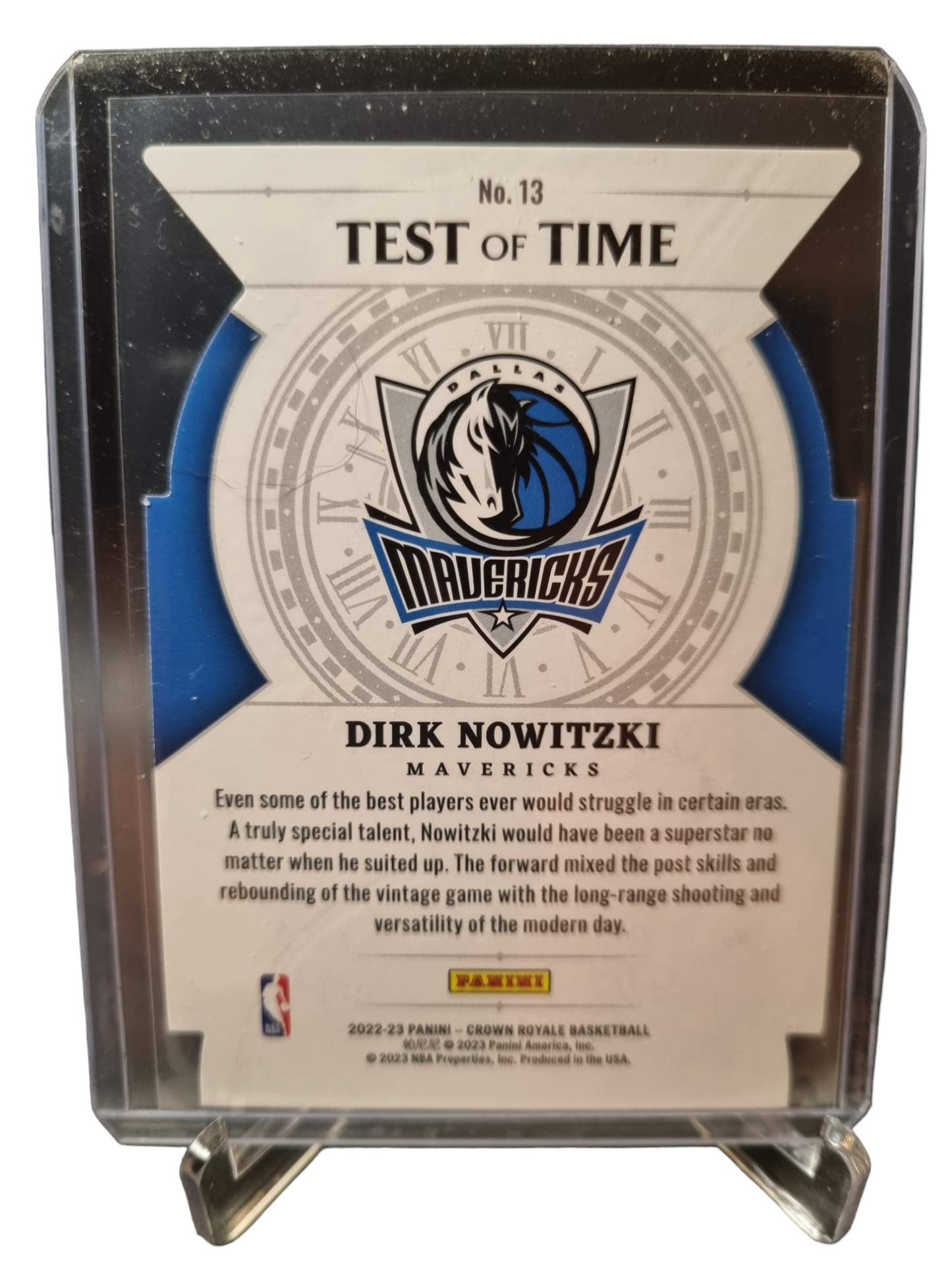 2022-23 Panini Crown Royale #13 Dirk Nowitzki Test Of Time 65/75