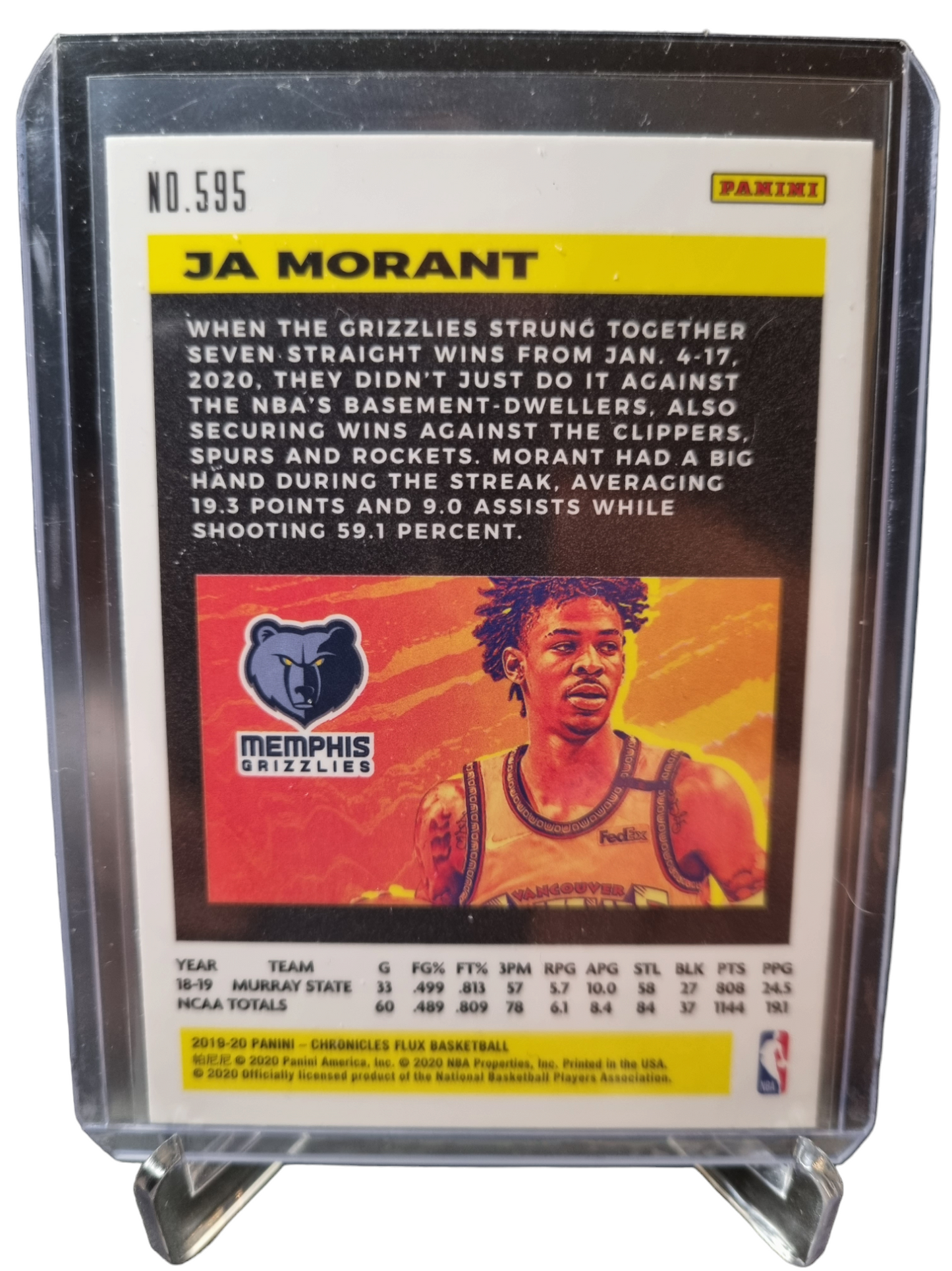 2019-20 Panini Flux #595 JA Morant Rookie Card