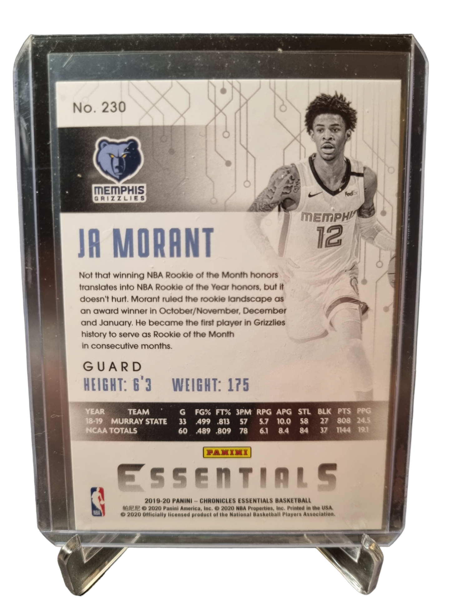 2019-20 Panini Chronicles Essentials #230 JA Morant Rookie Card