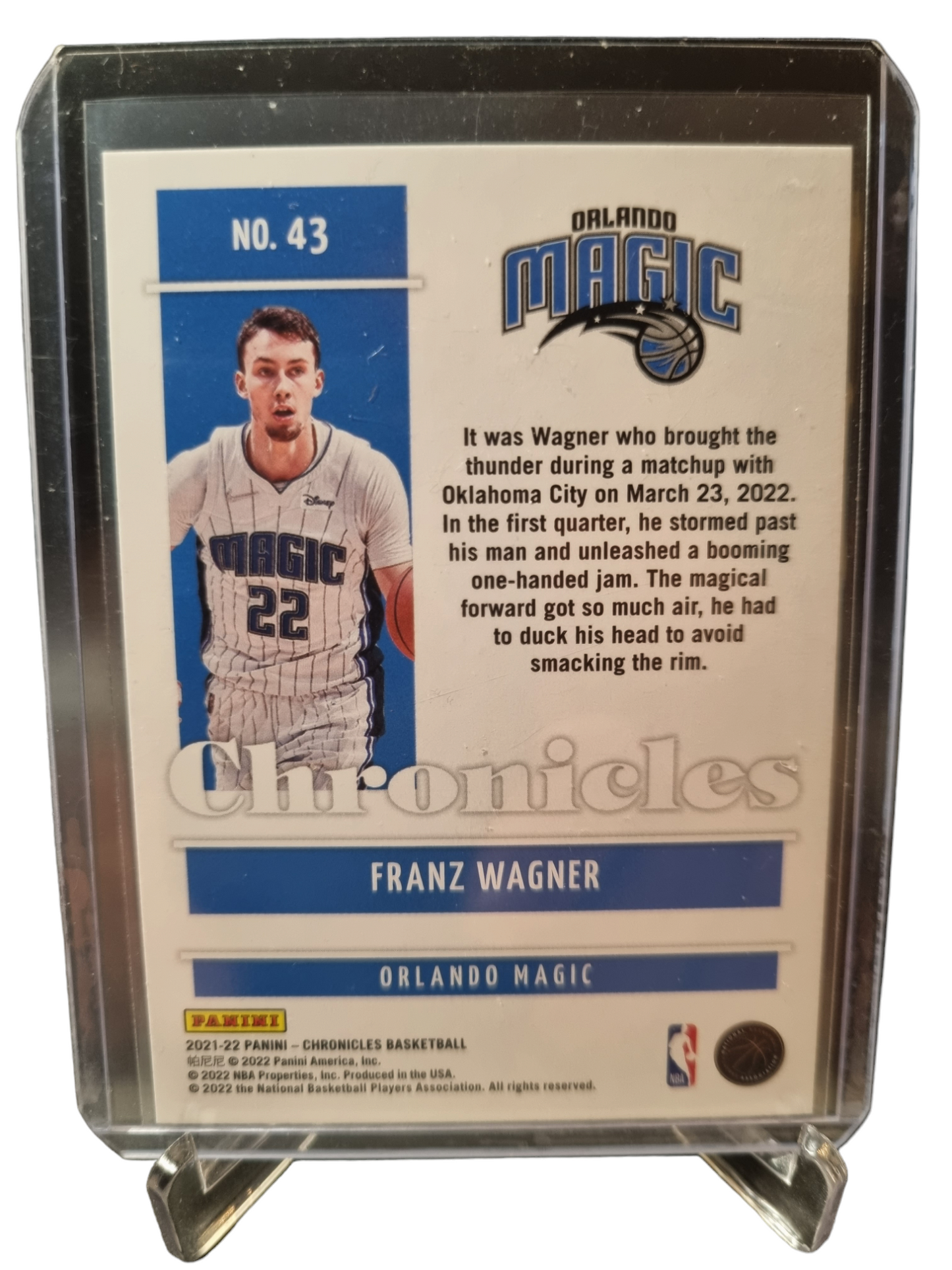 2021-22 Panini Chronicles #43 Franz Wagner Rookie Card