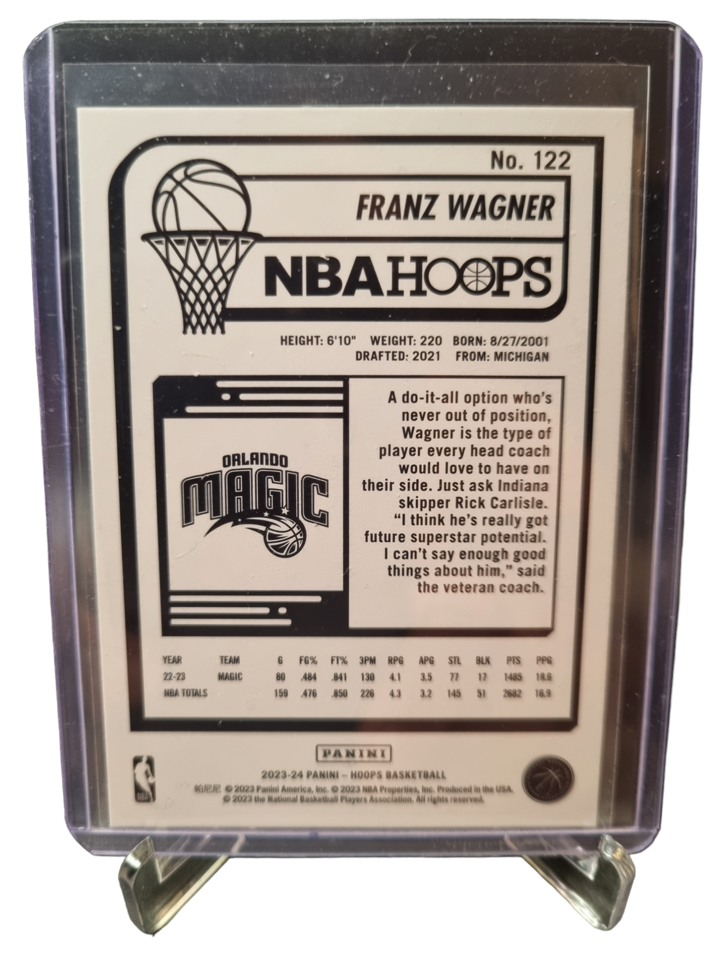 2023-24 Panini Hoops #122 Franz Wagner Purple