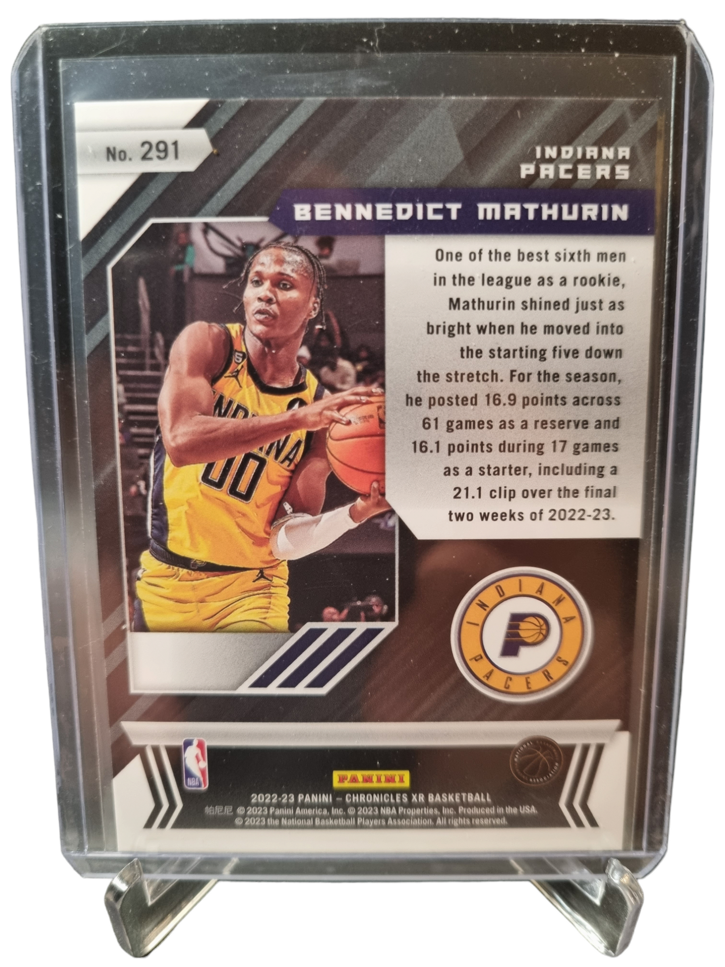 2022-23 Panini Chronicles XR #291 Benedict Mathurin Rookie Card