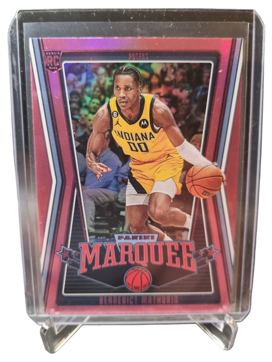 2022-23 Panini Chronicles Marquee #265 Benedict Mathurin Rookie Card Pink