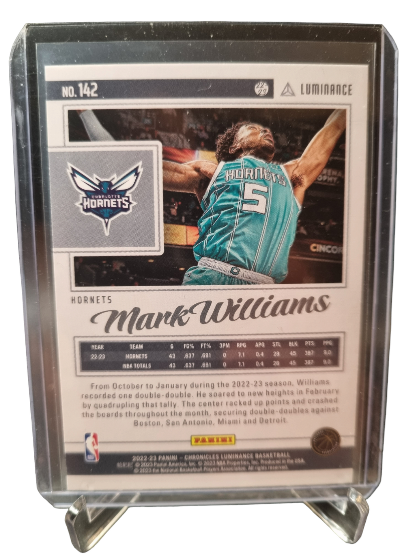 2022-23 Panini Chronicles Luminance #142 Mark Williams Rookie Card