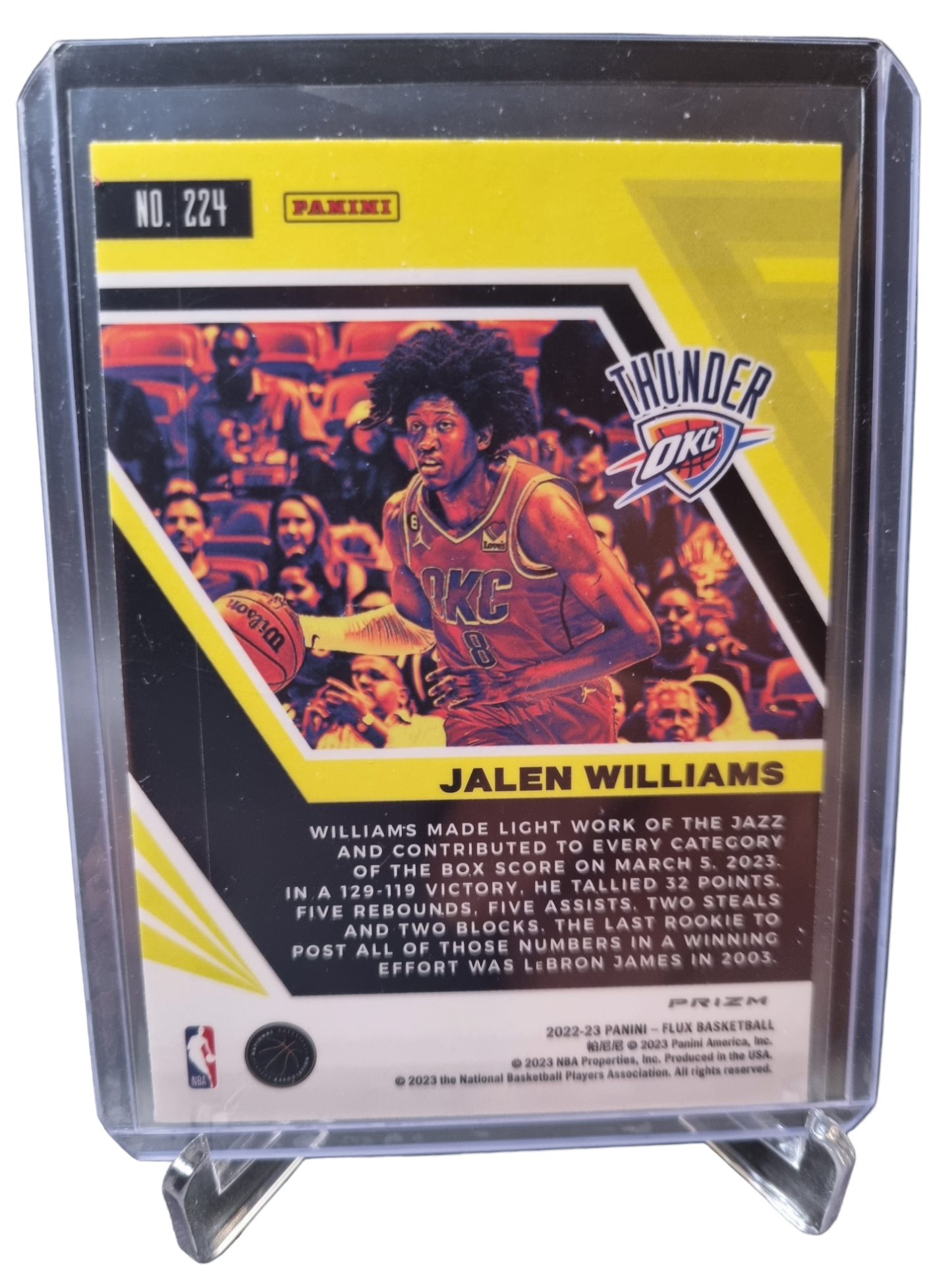 2022-23 Panini Flux #224 Jalen Williams Rookie Card Silver Prizm