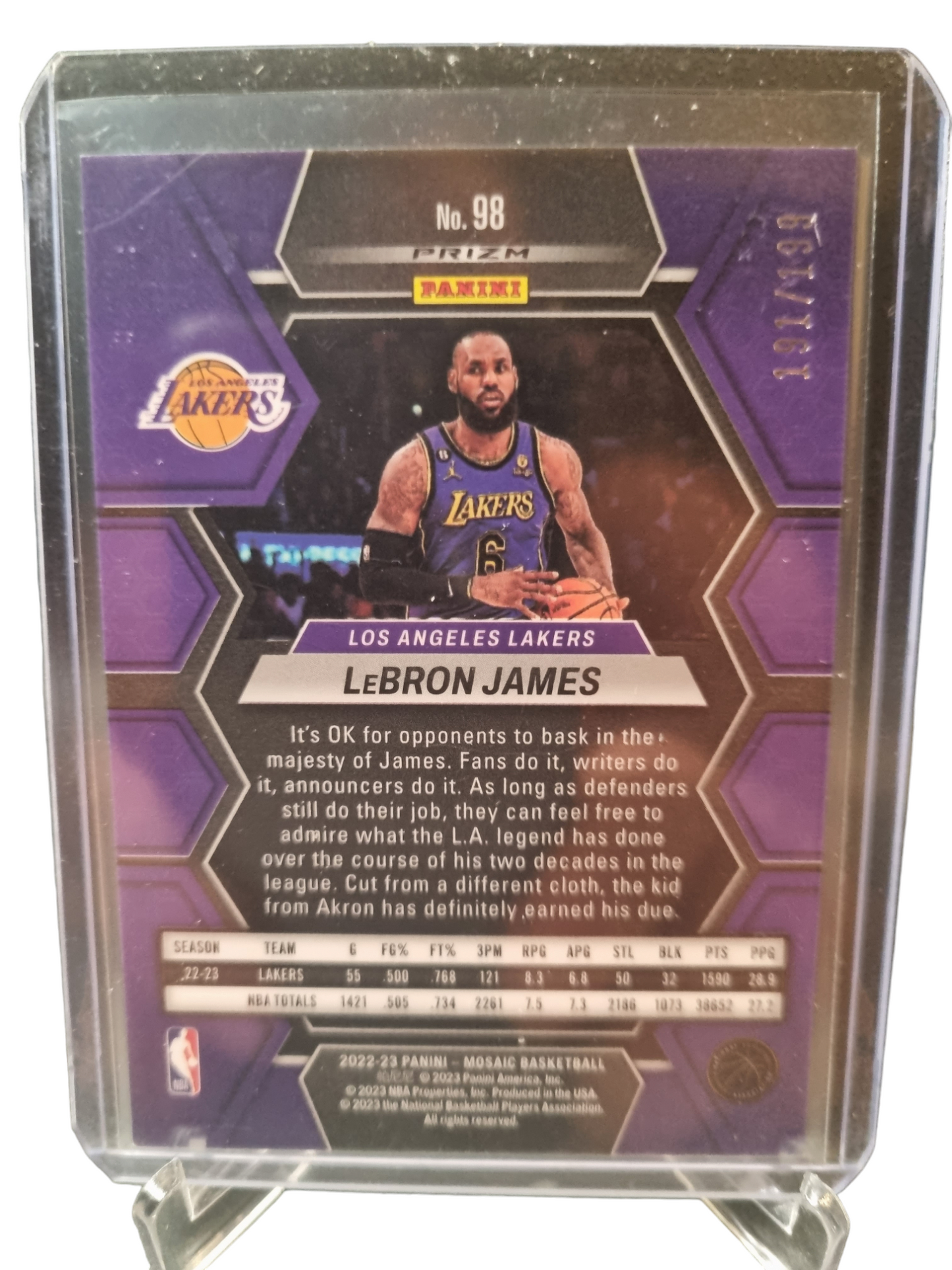 2022-23 Panini Mosaic #98 Lebron James Blue Mosaic 191/199