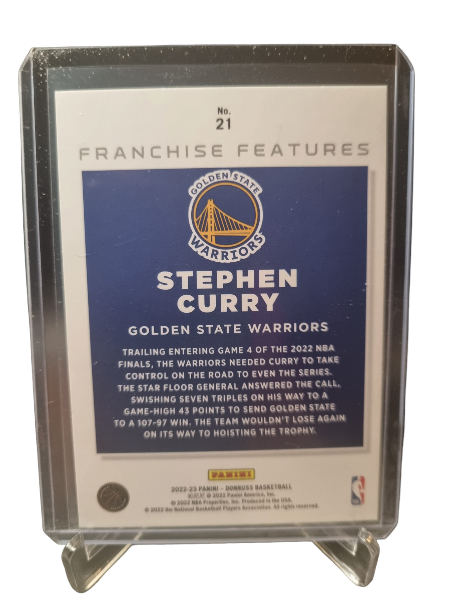 2022-23 Panini Donruss #21 Stephen Curry Franchise Features