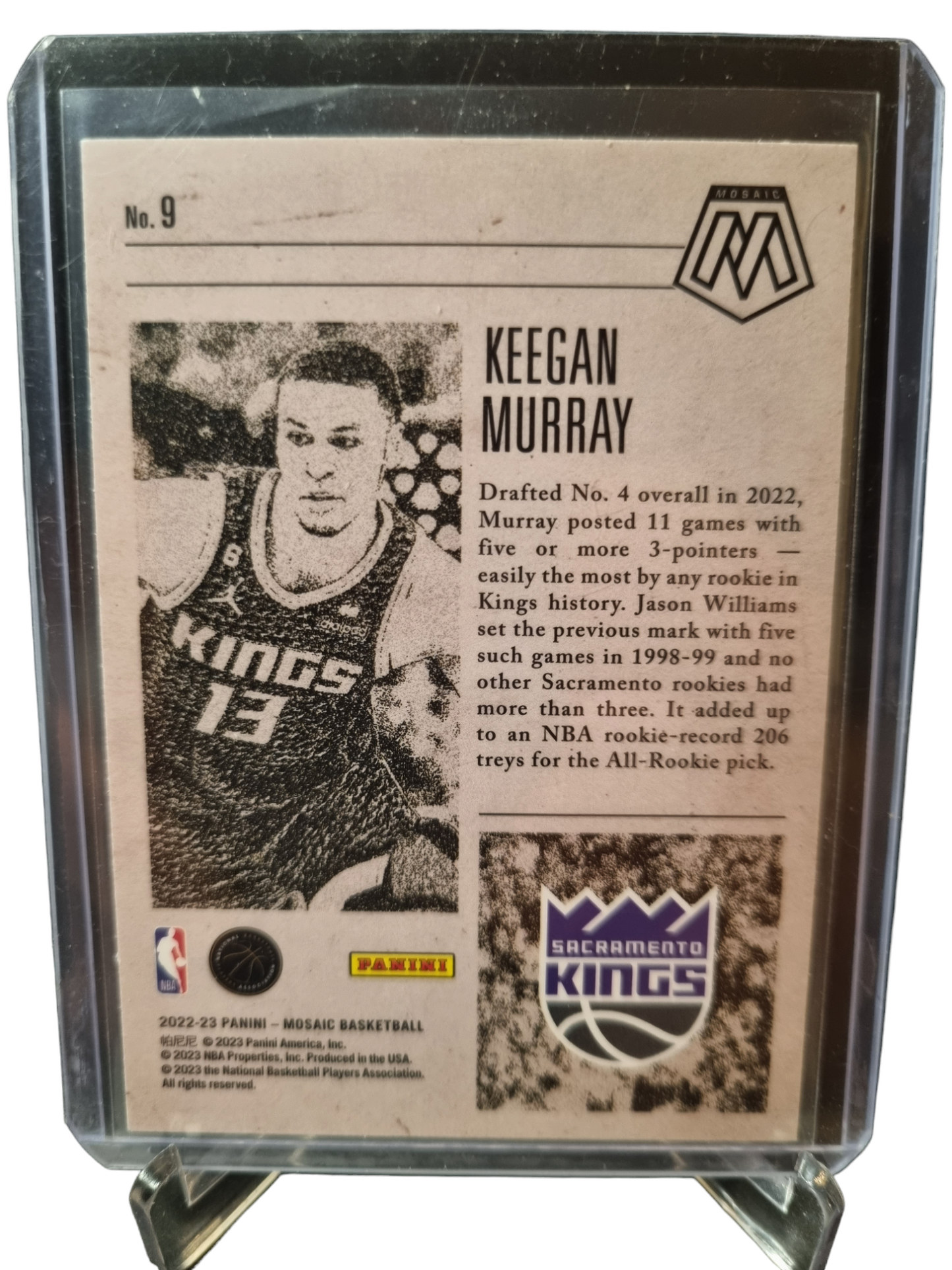 2022-23 Panini Mosaic #9 Keegan Murray Rookie Card Notoriety