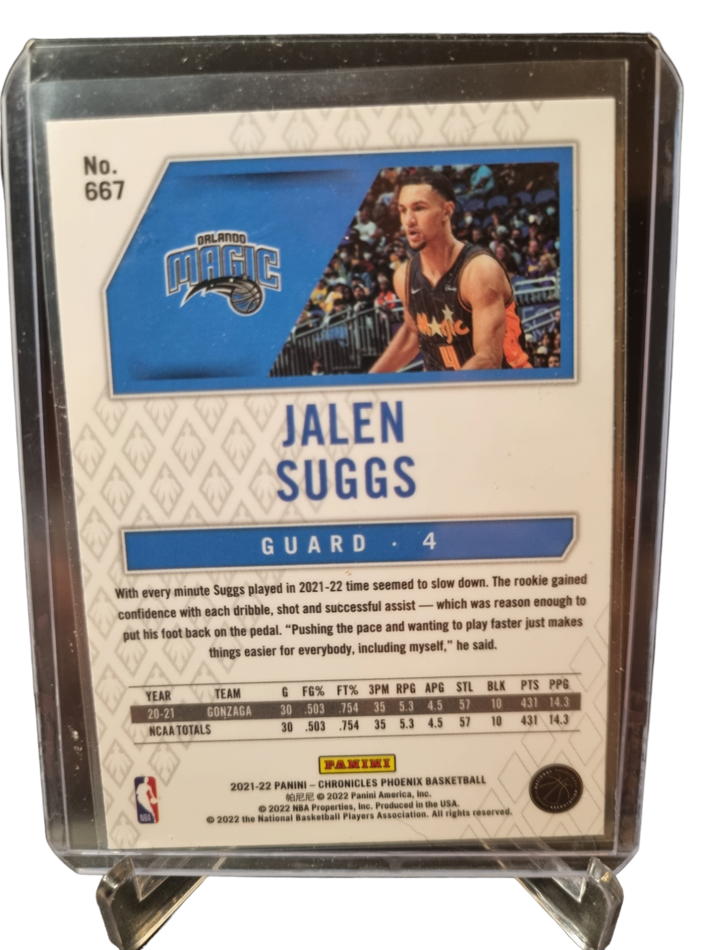 2021-22 Panini Chronicles Phoenix #667 Jalen Suggs Rookie Card