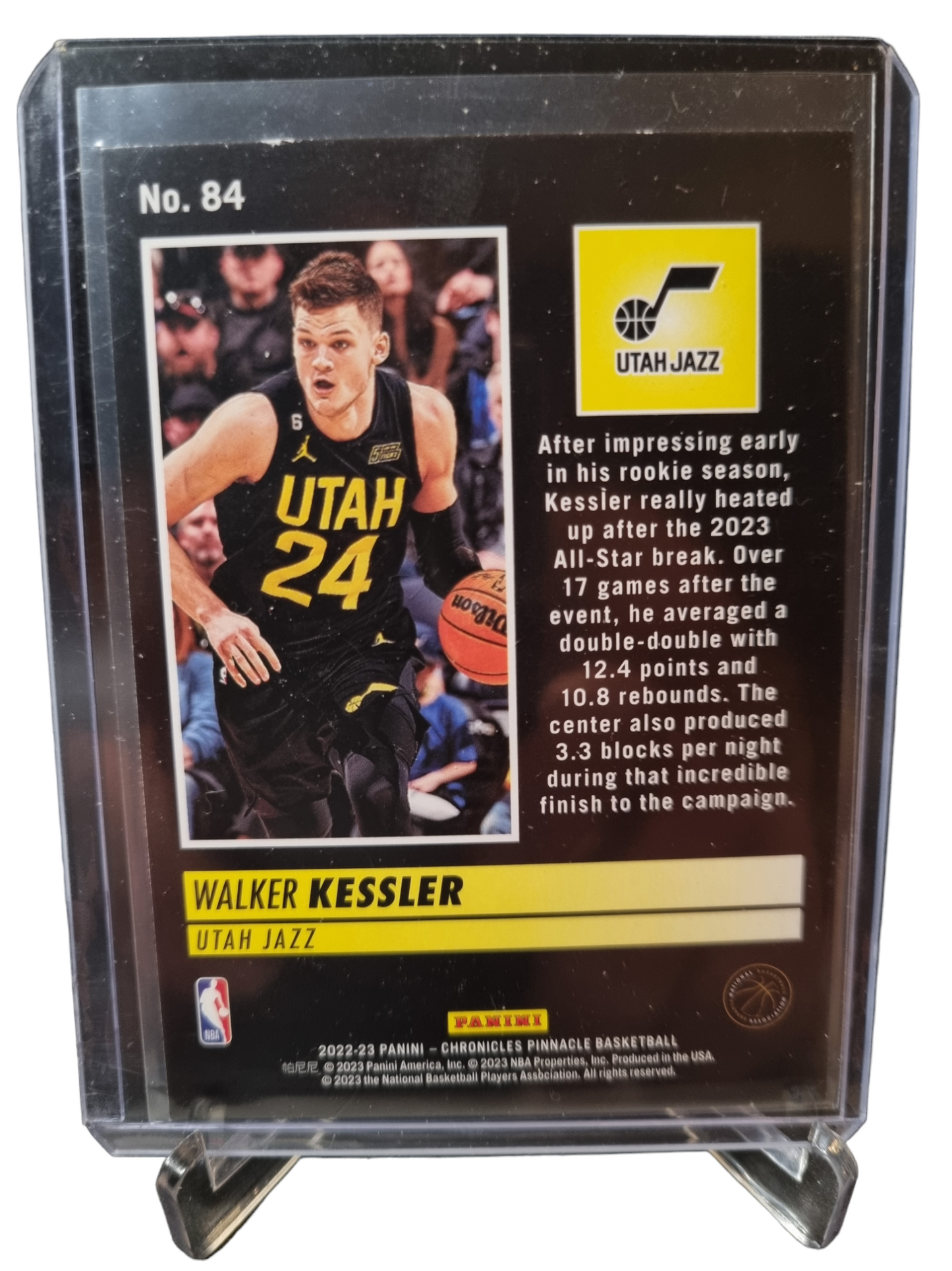 2022-23 Panini Chronicles Pinnacle #84 Walker Kessler Rookie Card Asia