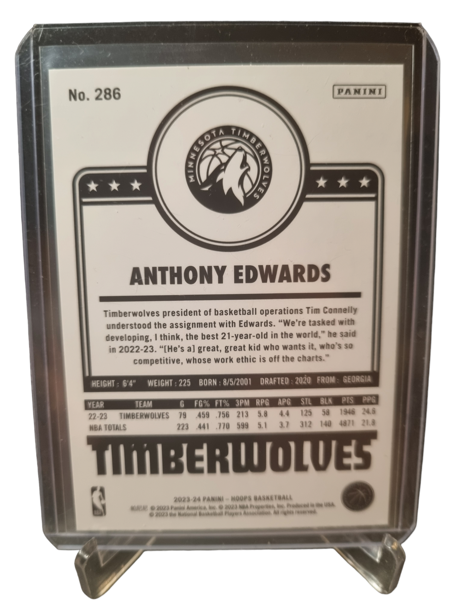 2023-24 Panini Hoops #286 Anthony Edwards