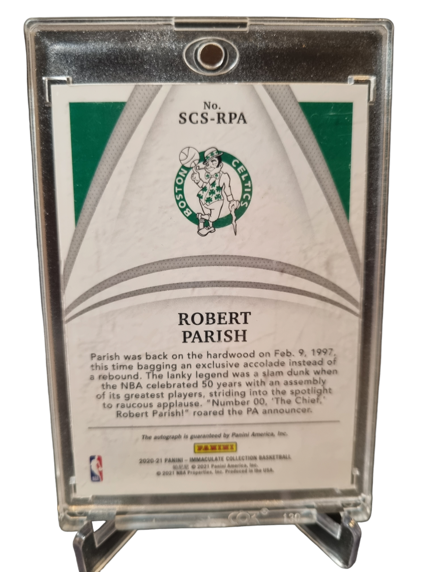 2020-21 Panini Immaculate Collection #SCS-RPA Robert Parish On Card Autograph 11/49