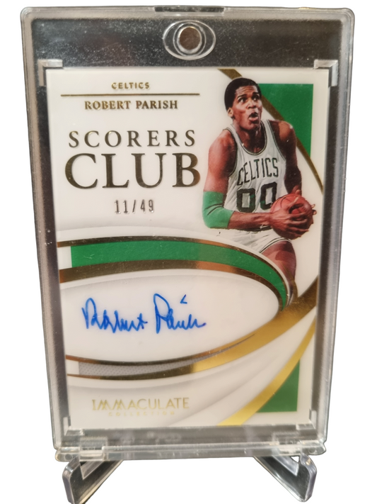 2020-21 Panini Immaculate Collection #SCS-RPA Robert Parish On Card Autograph 11/49