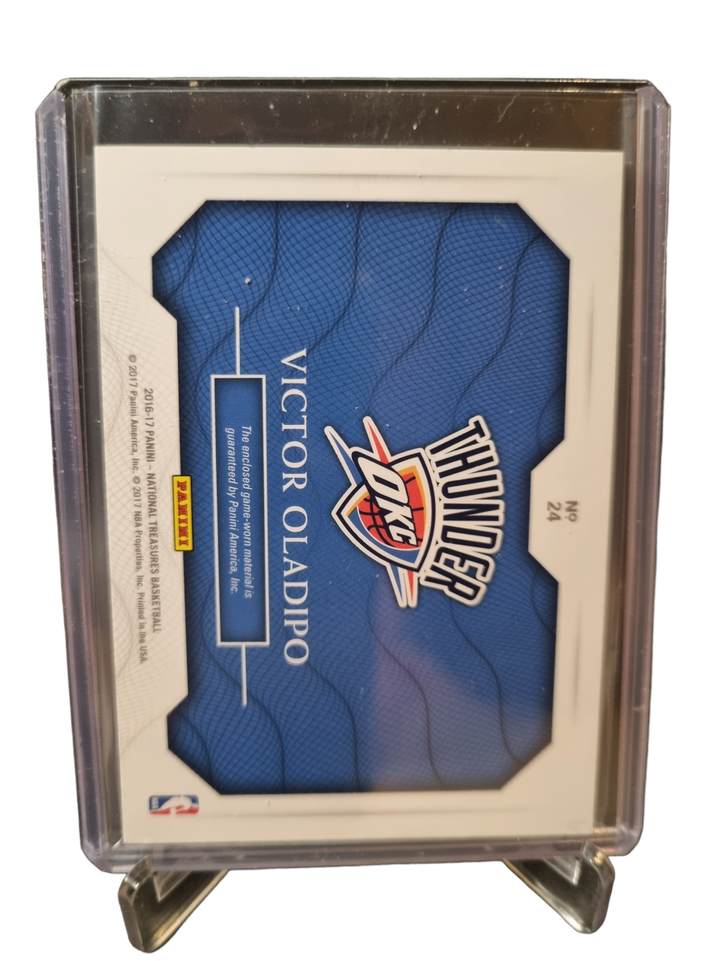 2016-17 Panini National Treasures #24 Victor Oladipo Game Worn Patch 10/10
