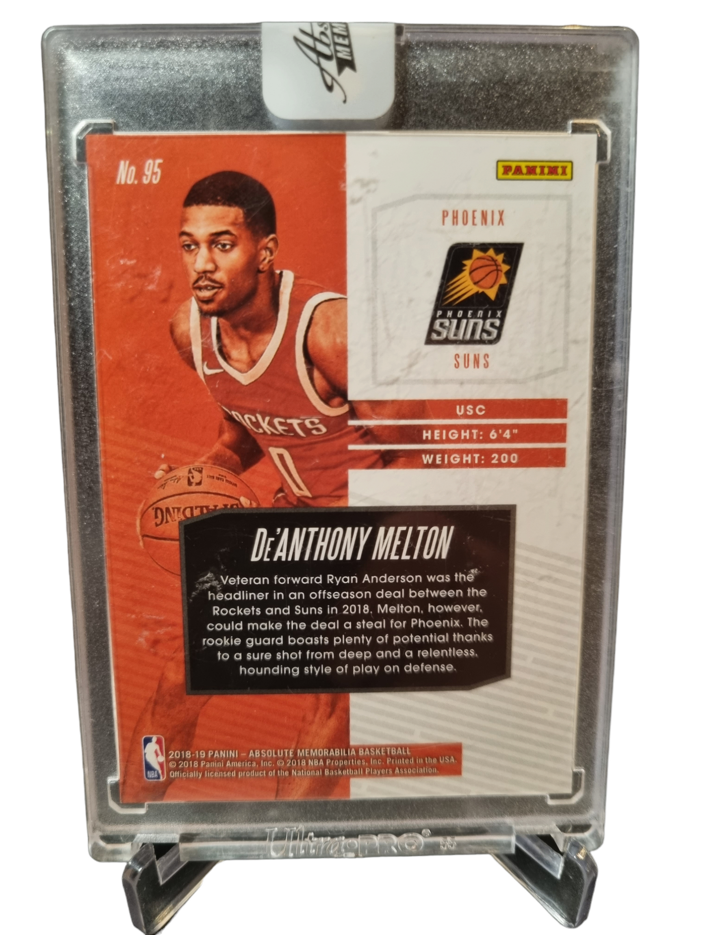 2018-19 Panini Absolute Memorabilia #95 De-Anthony Melton Rookie Card Encased