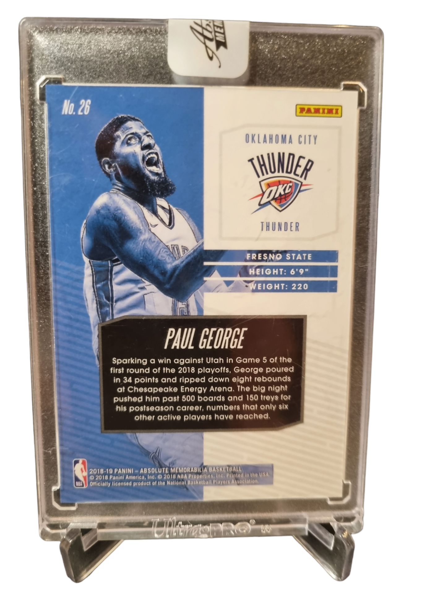 2018-19 Panini Absolute Memorabilia #26 Paul George Encased