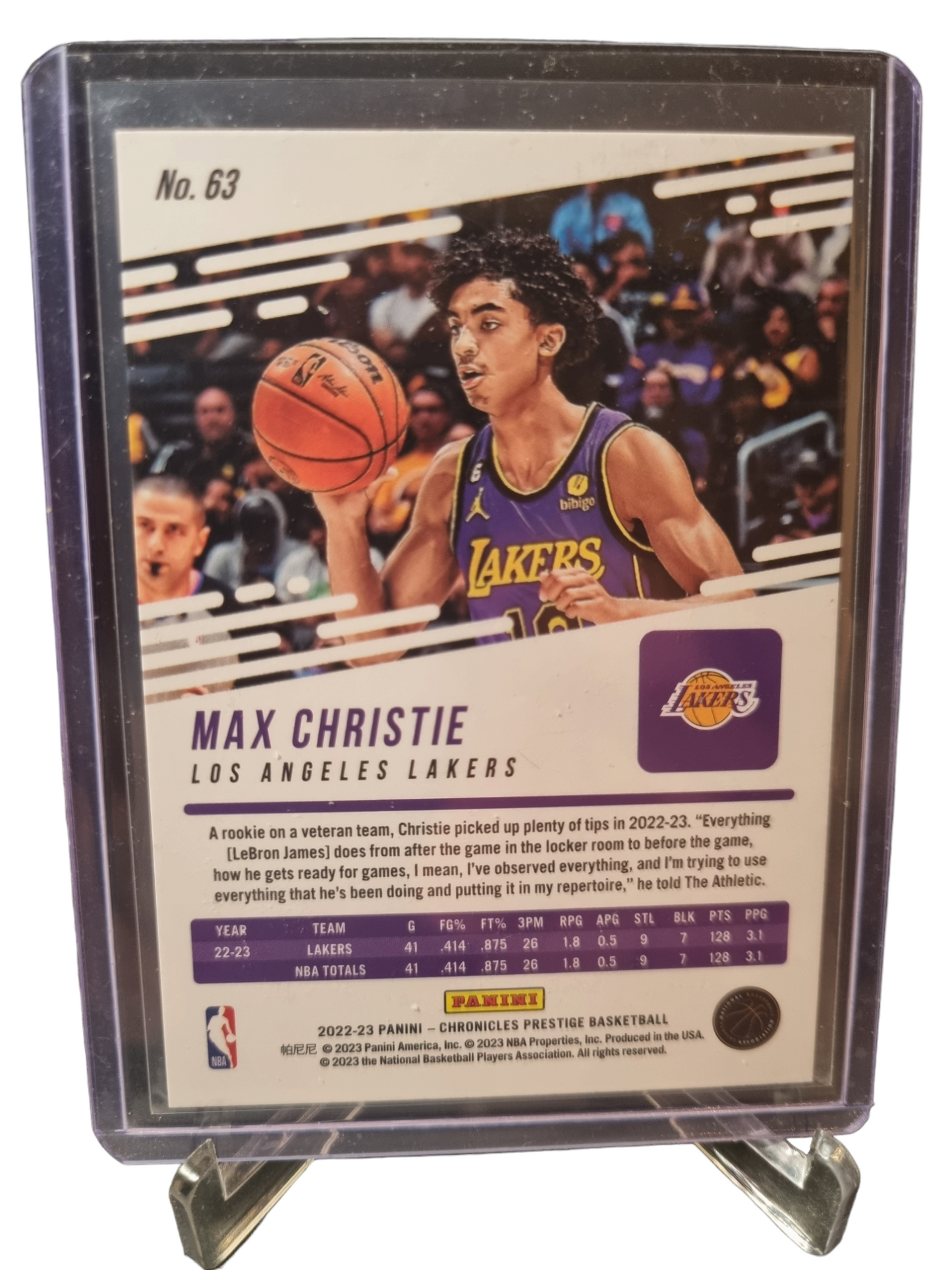 2022-23 Panini Chronicles Prestige #63 Max Christie Rookie Card Asia