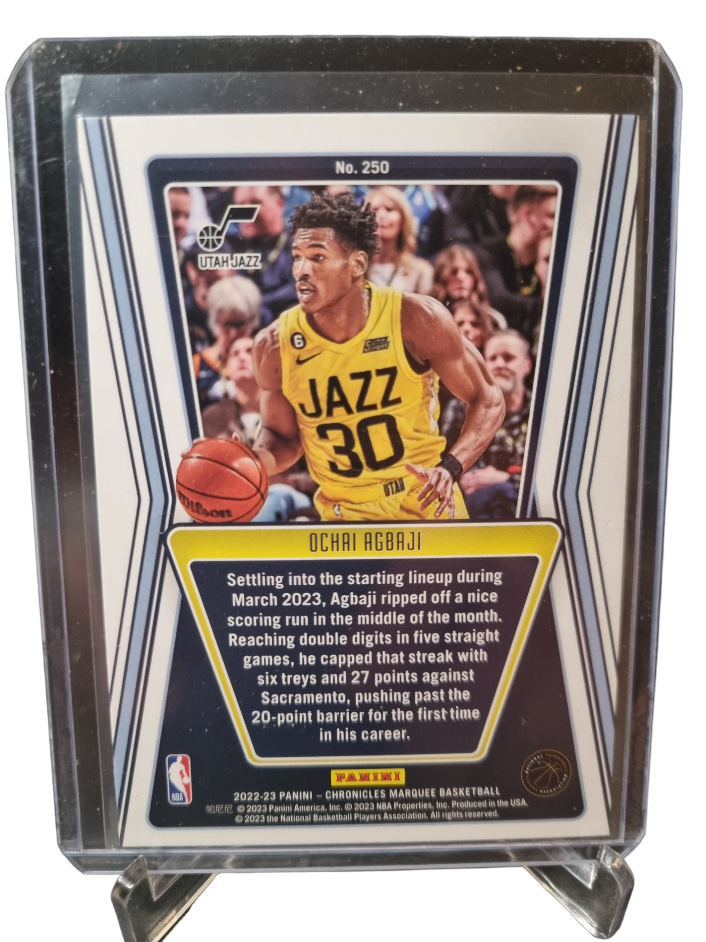 2022-23 Panini Chronicles Marquee #250 Ochai Agbaji Rookie Card Asia