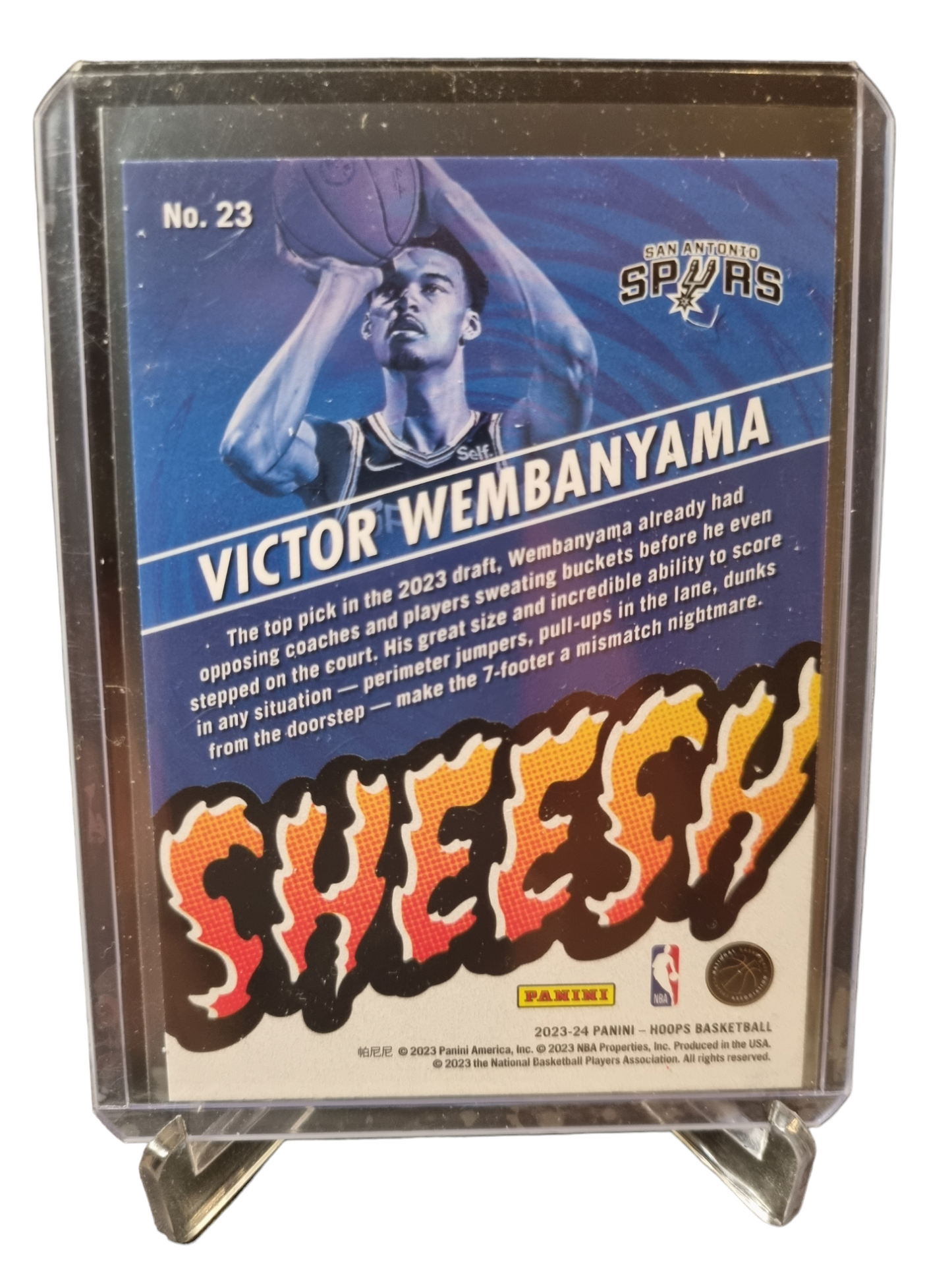 2023-24 Hoops #23 Victor Wembanyama Rookie Card Sheesh