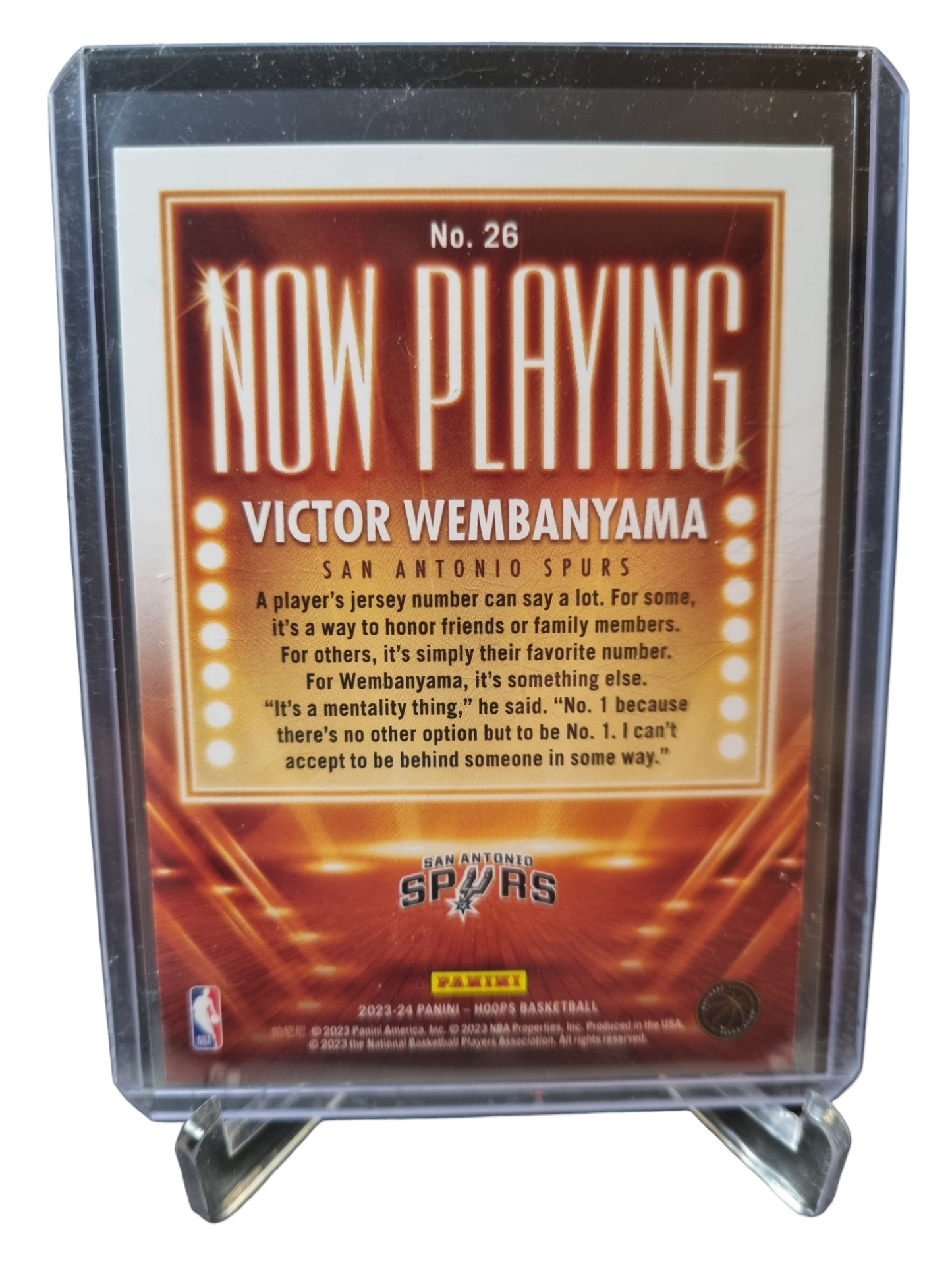 2023-24 Hoops #26 Victor Wembanyama Rookie Card Now Playing