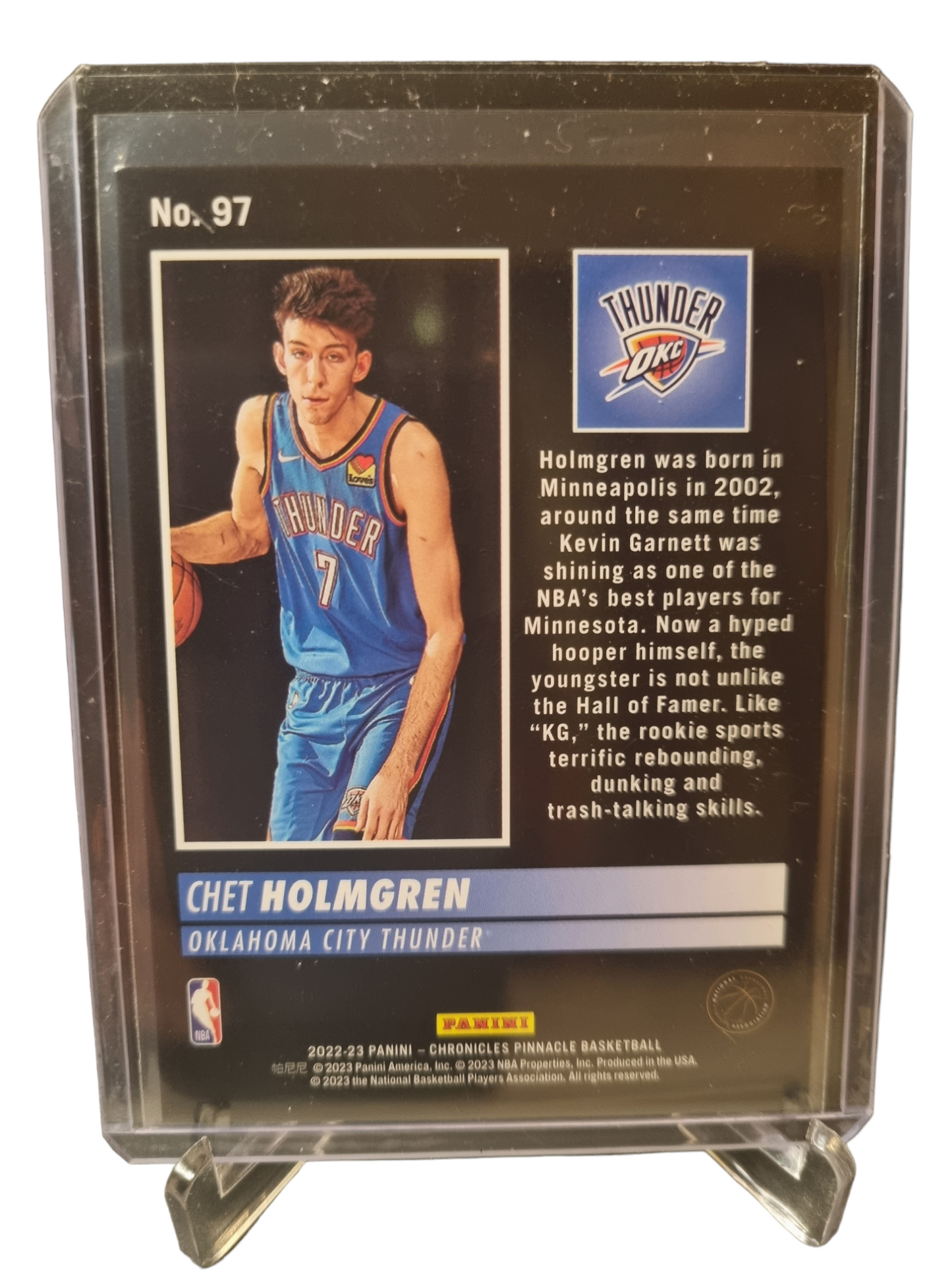 2022-23 Panini Chronicles Pinnacle #97 Chet Holmgren Rookie Card Red 10/48