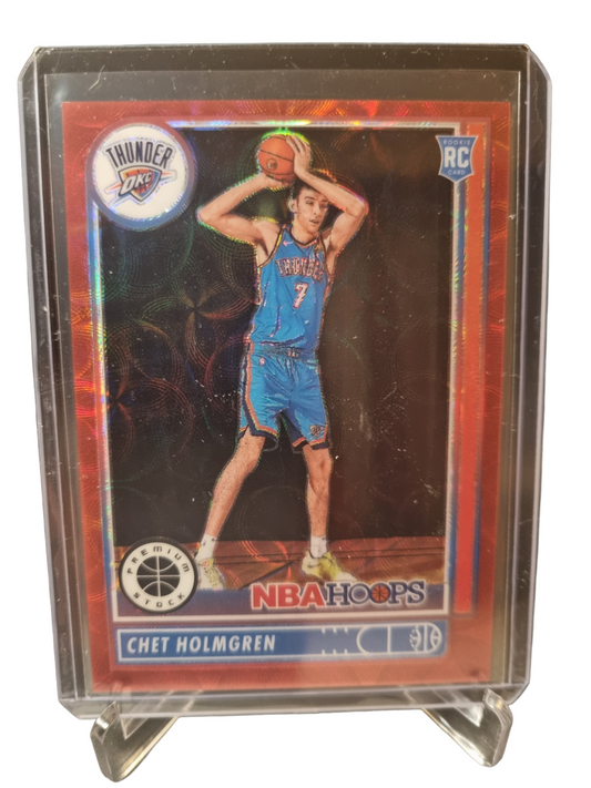 2022-23 Panini Chronicles Hoops #588 Chet Holmgren Rookie Card Red Prizm 06/48