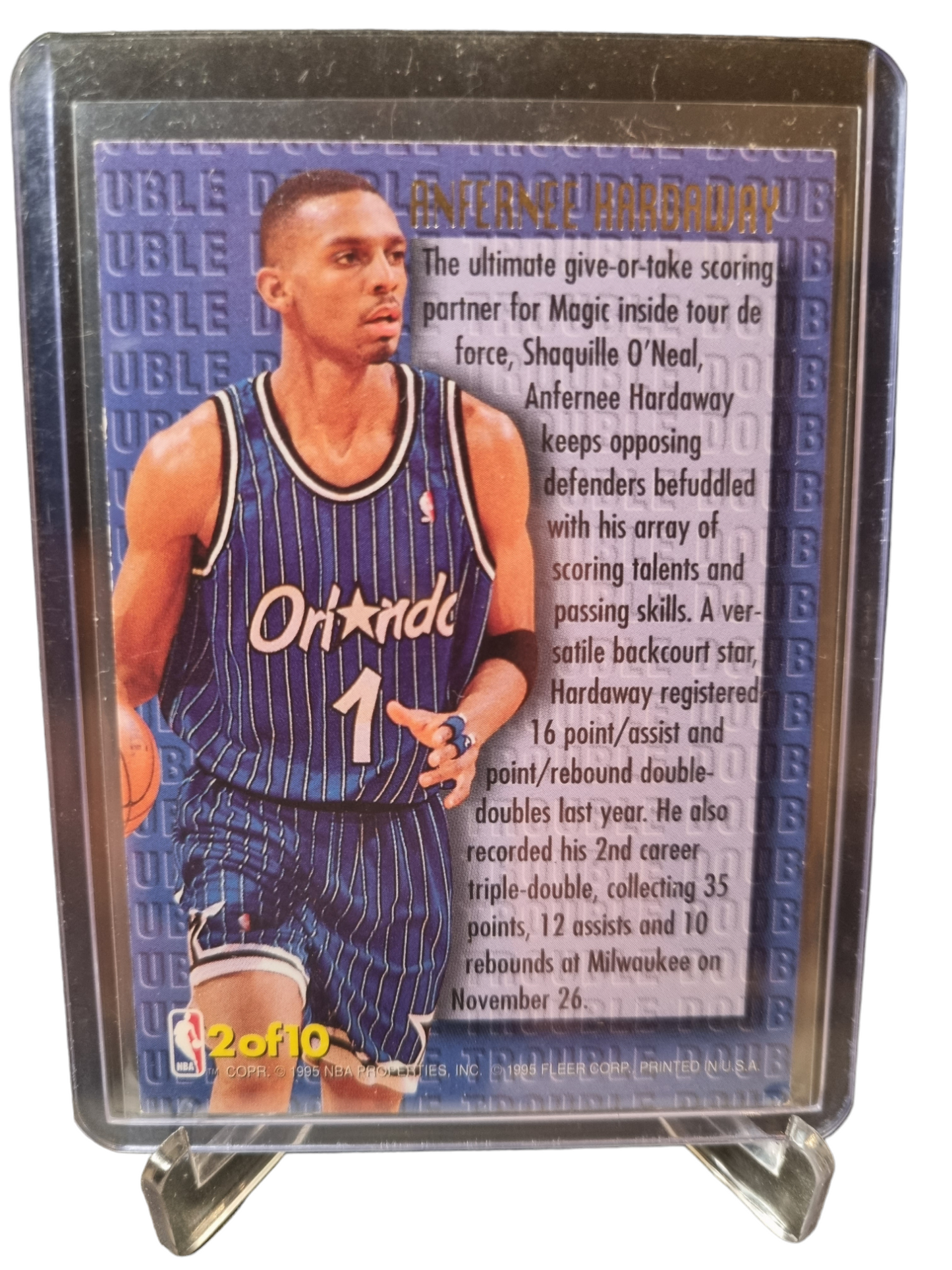 1995 Fleer Ultra #2 of 10 Anfernee Hardaway Double Trouble