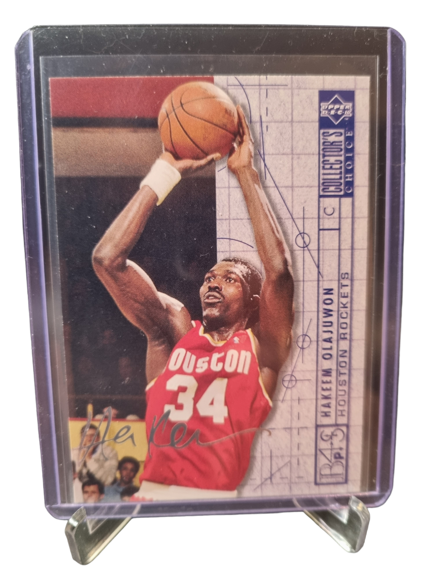 1994 Upper Deck #381 Hakeem Olajuwon Blue Print Silver Signature