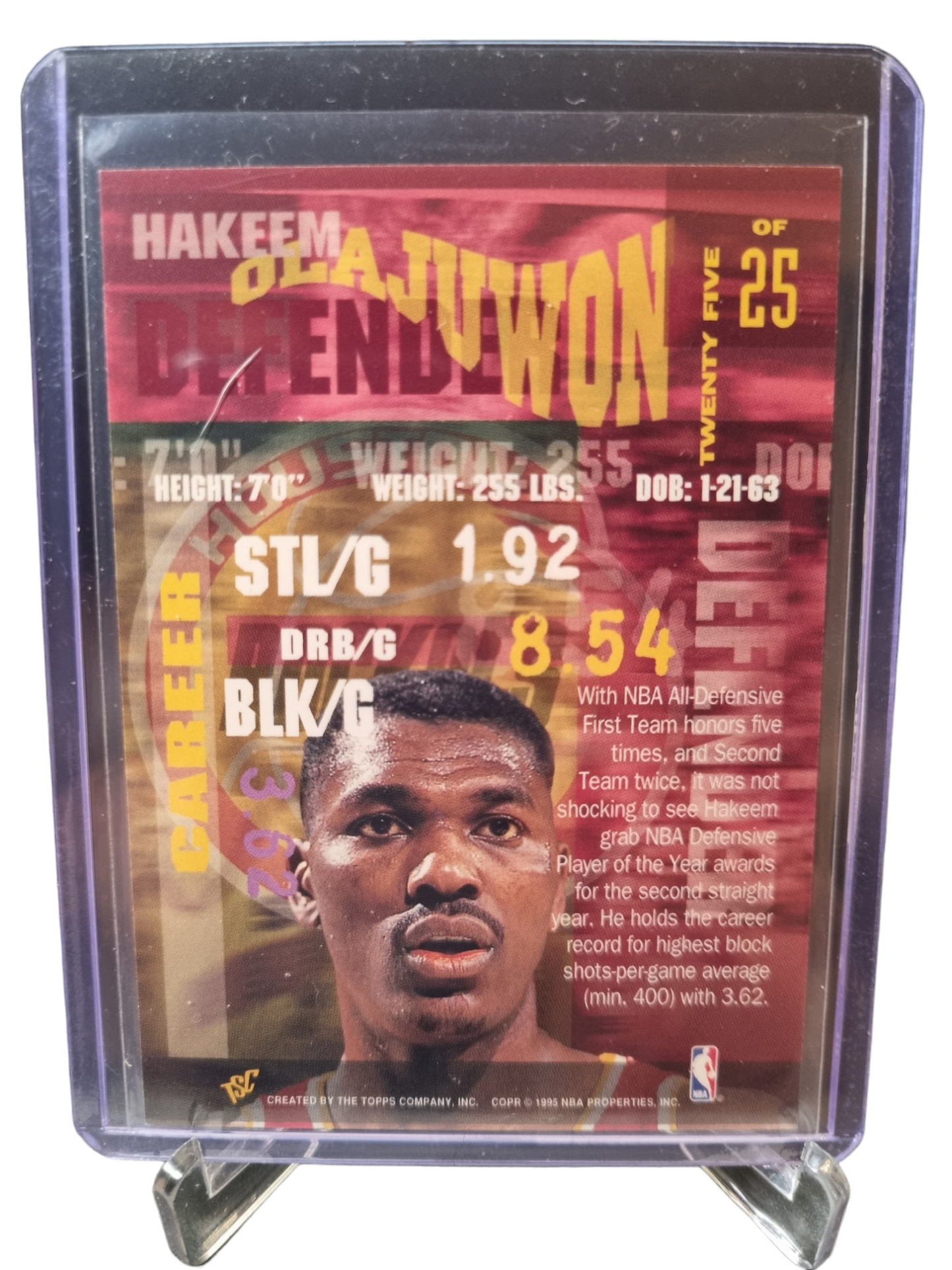 1996 Topps Stadium Club #25 of 25 Hakeem Olajuwon Super Skills