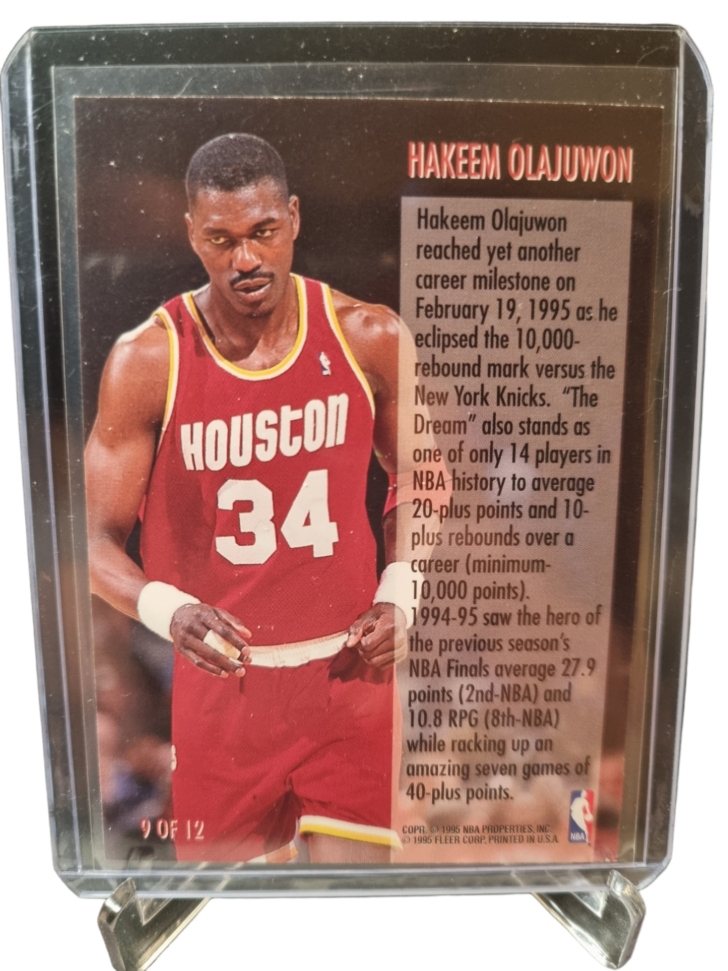 1995-96 Fleer #9 of 12 Hakeem Olajuwon Double