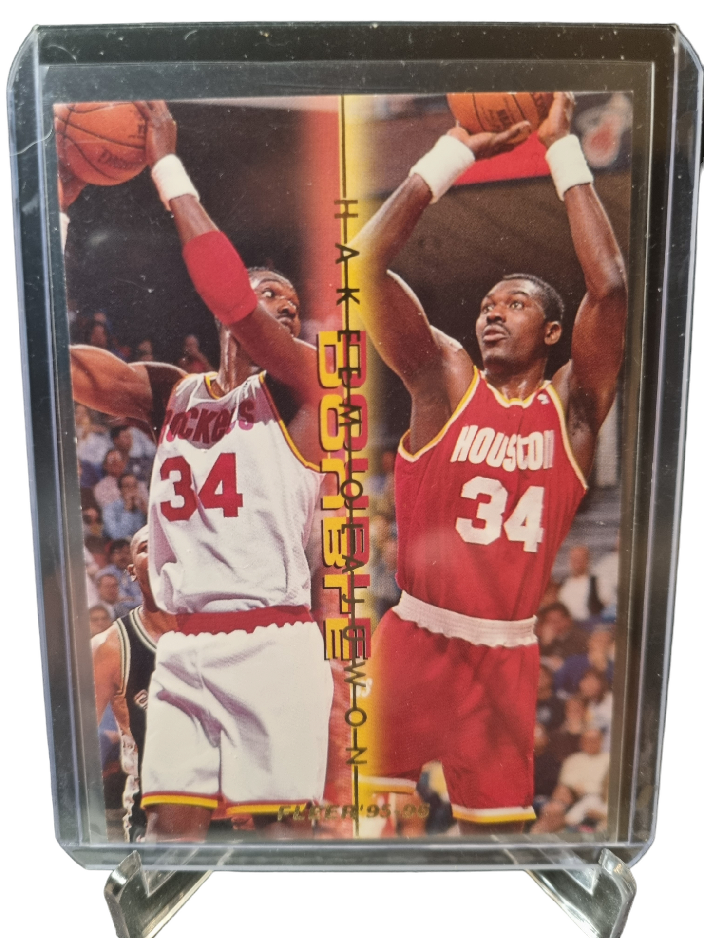 1995-96 Fleer #9 of 12 Hakeem Olajuwon Double