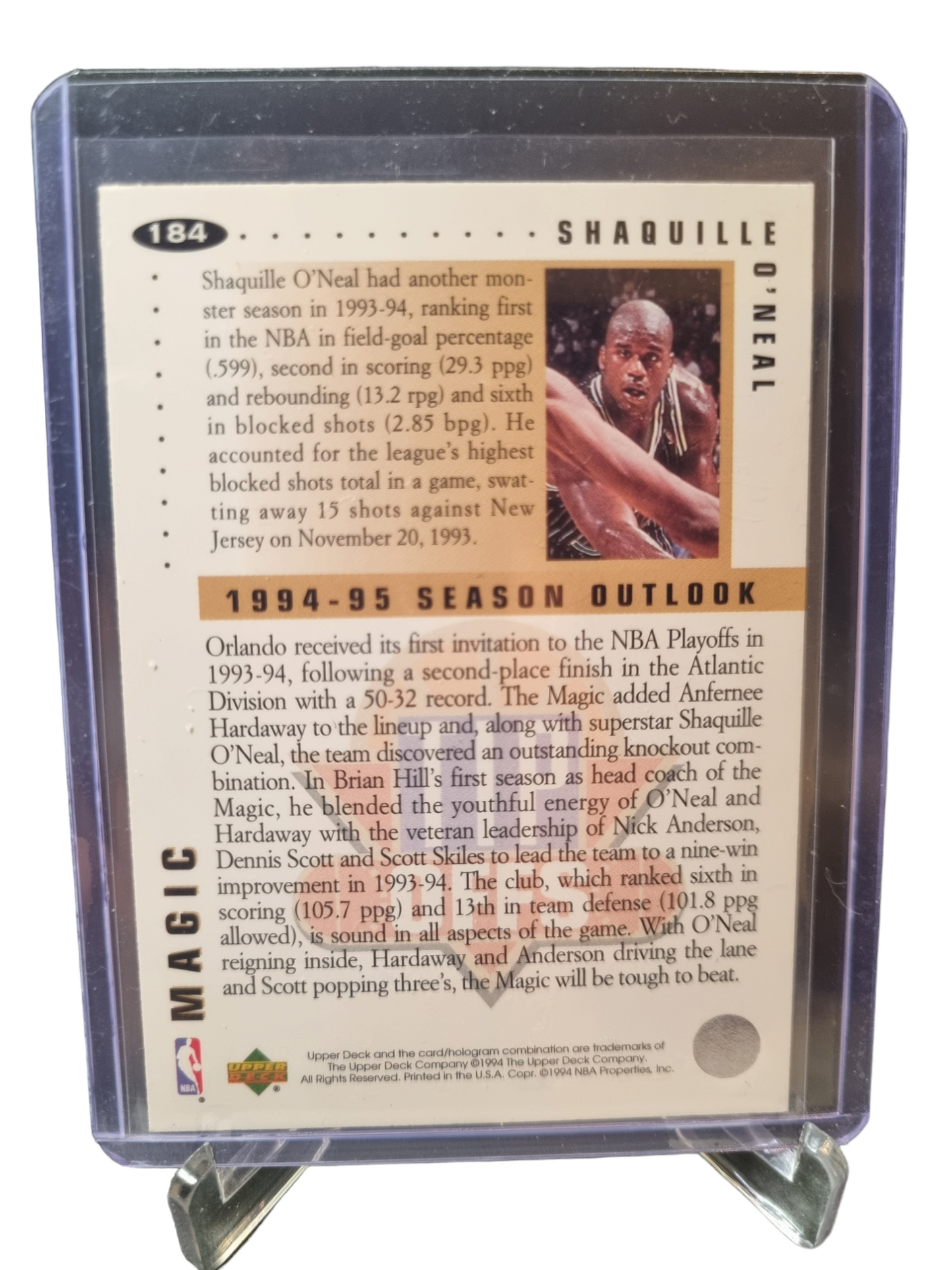 1994 Upper Deck #184 Shaquille O'Neal Tip Offs