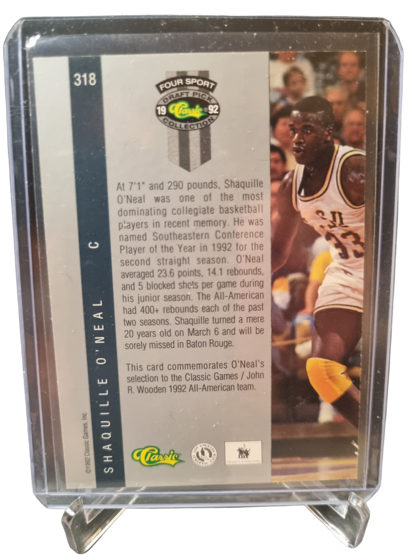 1992 Four Sport #318 Shaquille O'Neal Rookie Card 1992 Draft Pick Collection