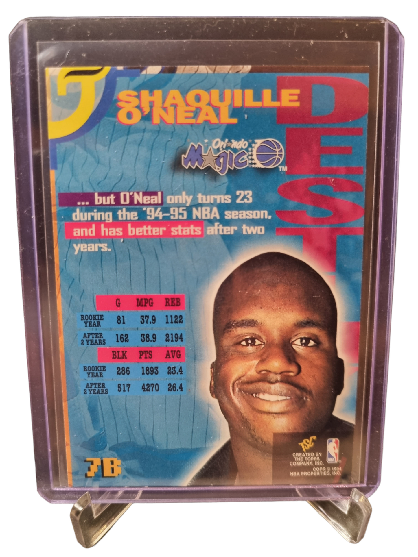 1994 Topps Stadium Club #7B Shaquille O'Neal Destiny